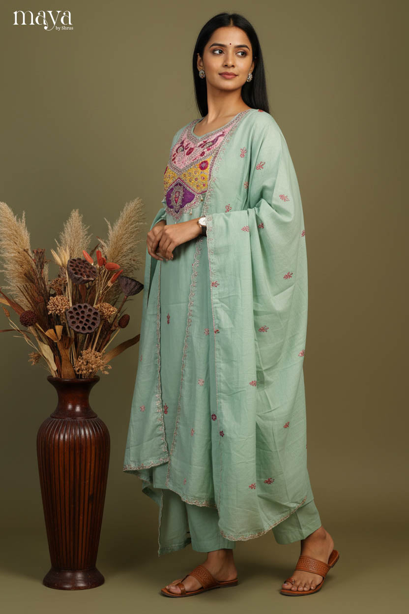 teal Green - Party Wear Readymade 3 Piece Salwar Suit