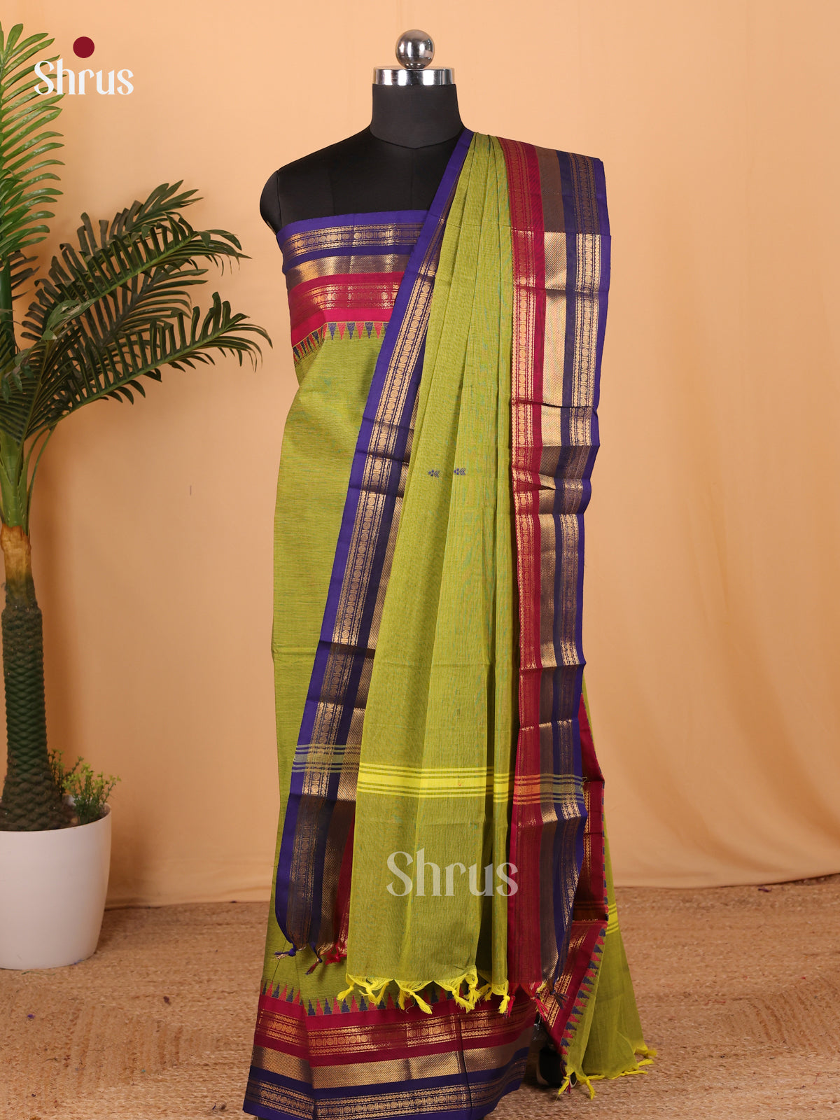 Green & Violet - Chettinad Top & Dupatta Combo