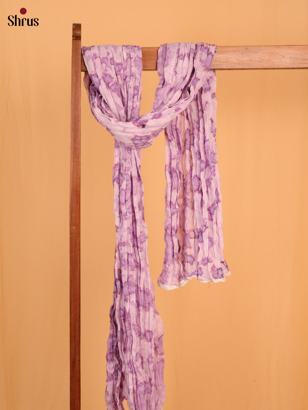 Lavender Shibori Cotton Dupatta - MCL21174