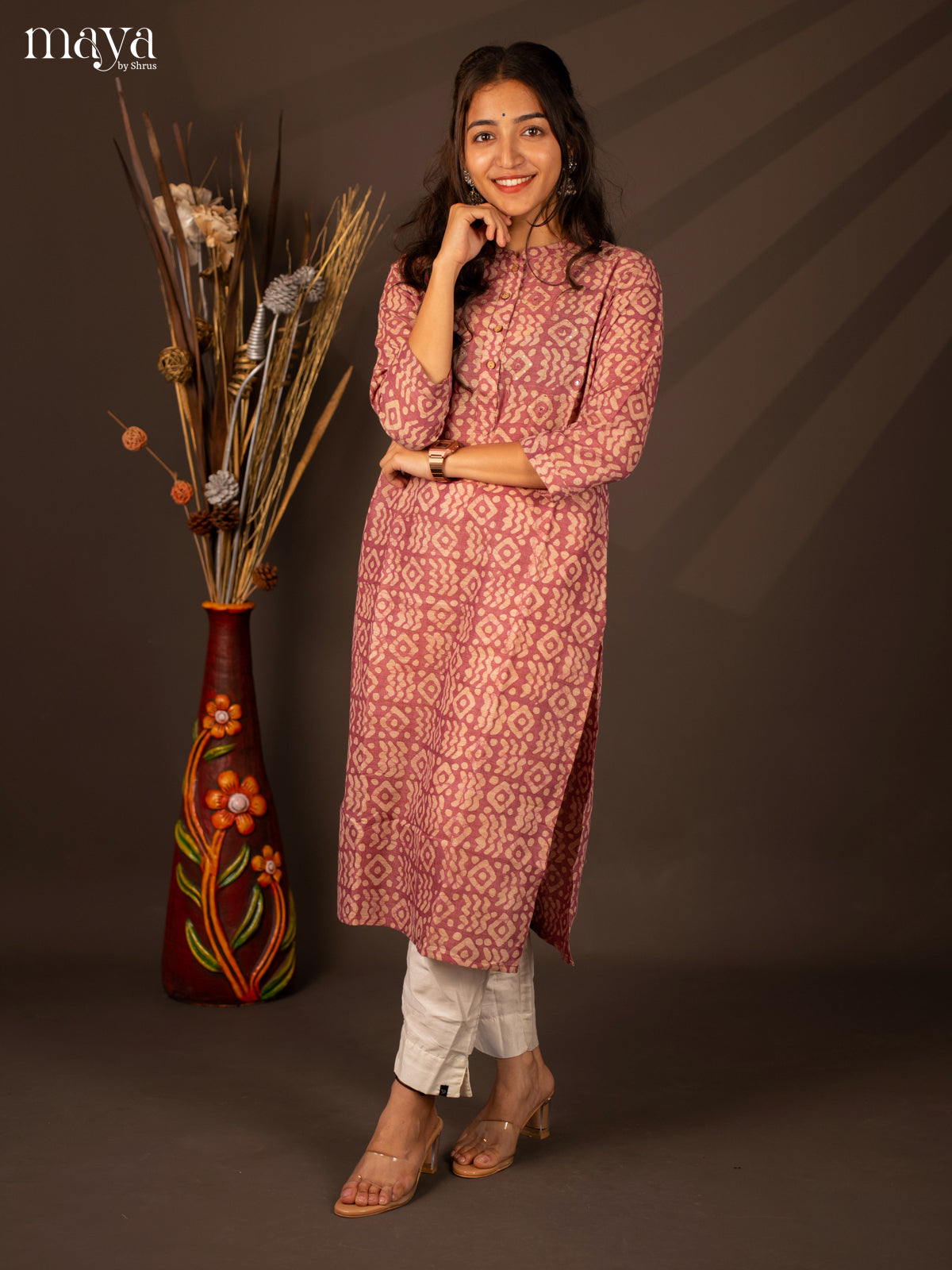 Majenta Batik Printed Cotton Kurti