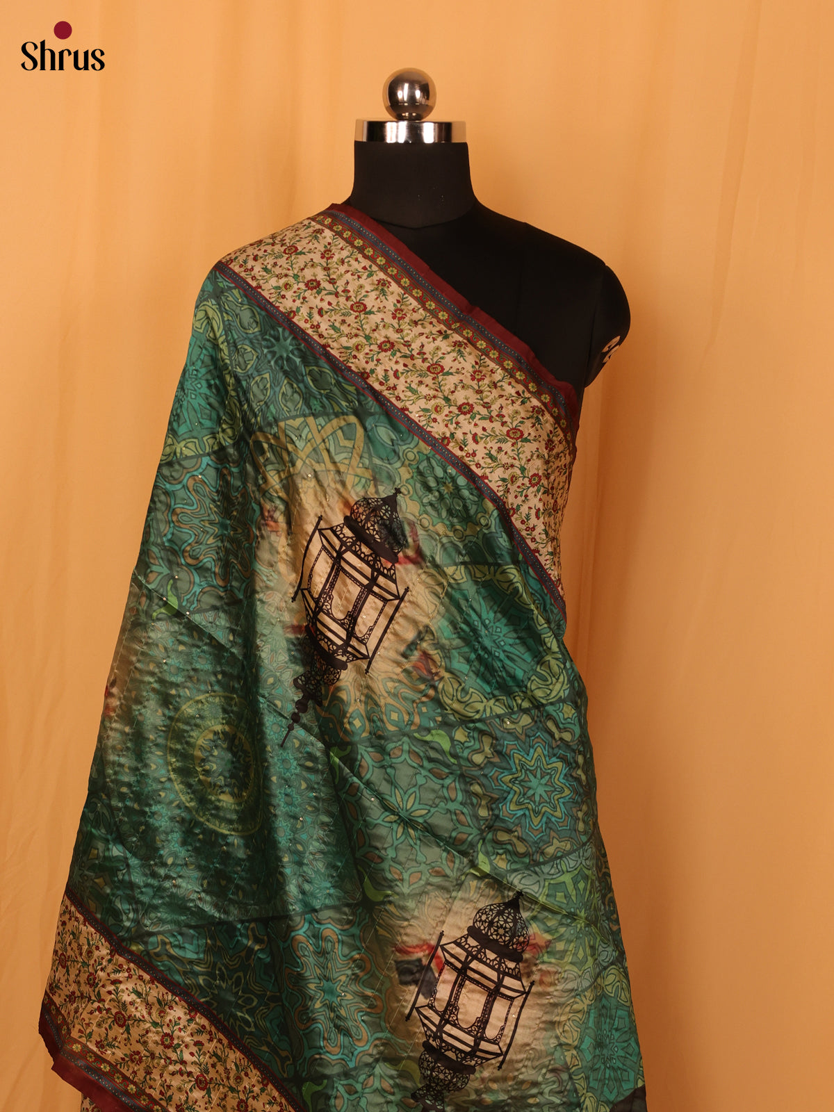Multi colour Digital Print Semi Silk Dupatta - MCL28080