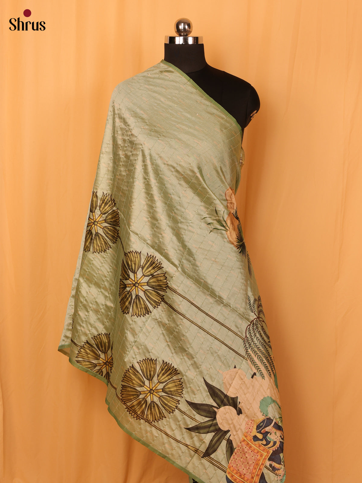11A Multi colour Digital Print Semi Silk Dupatta - MCL28086