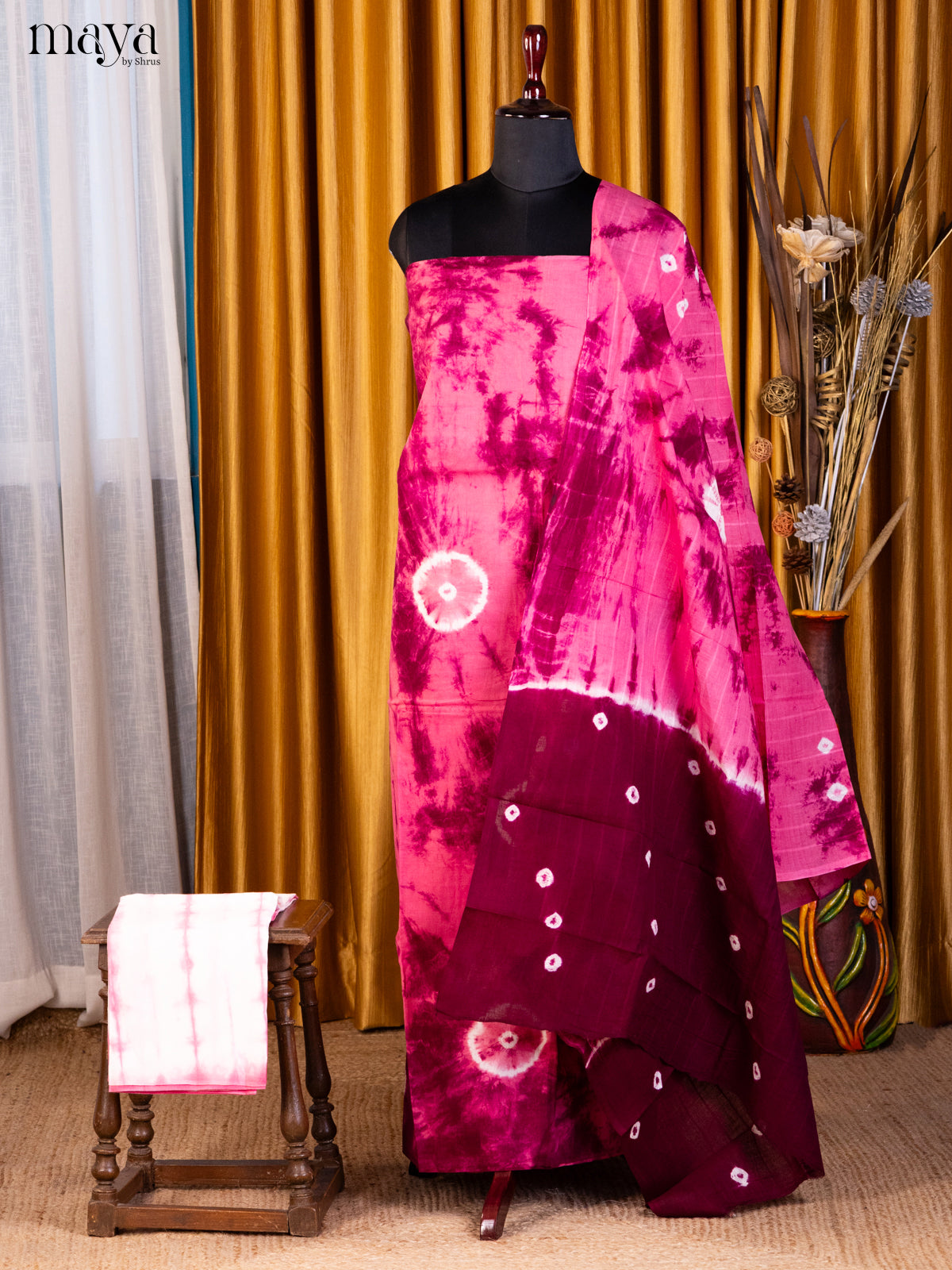 Pink & Maroon- Shibori Salwar