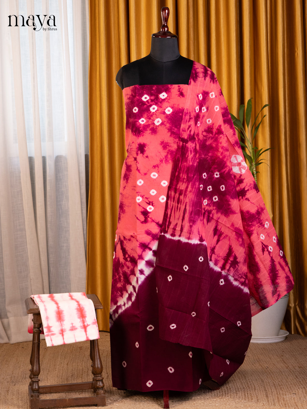 Pink & Maroon - Shibori Salwar