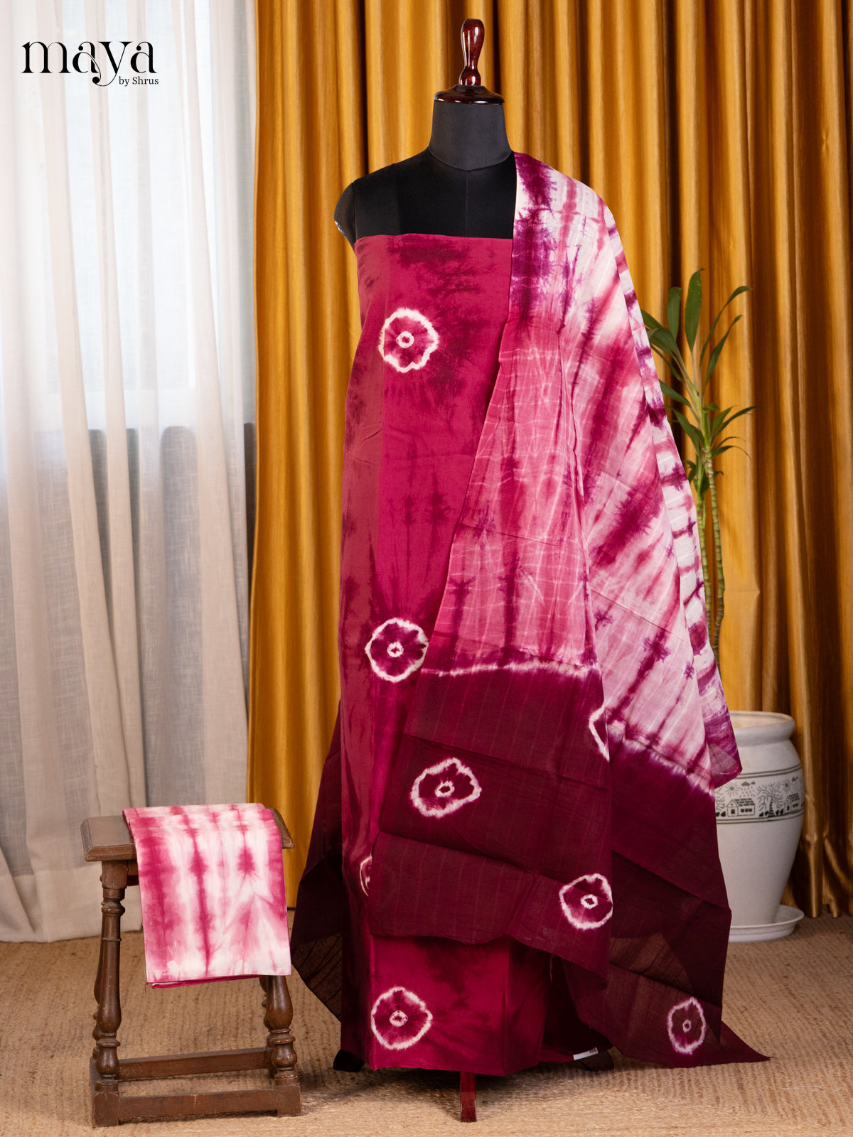 Purple & Cream - Shibori Salwar