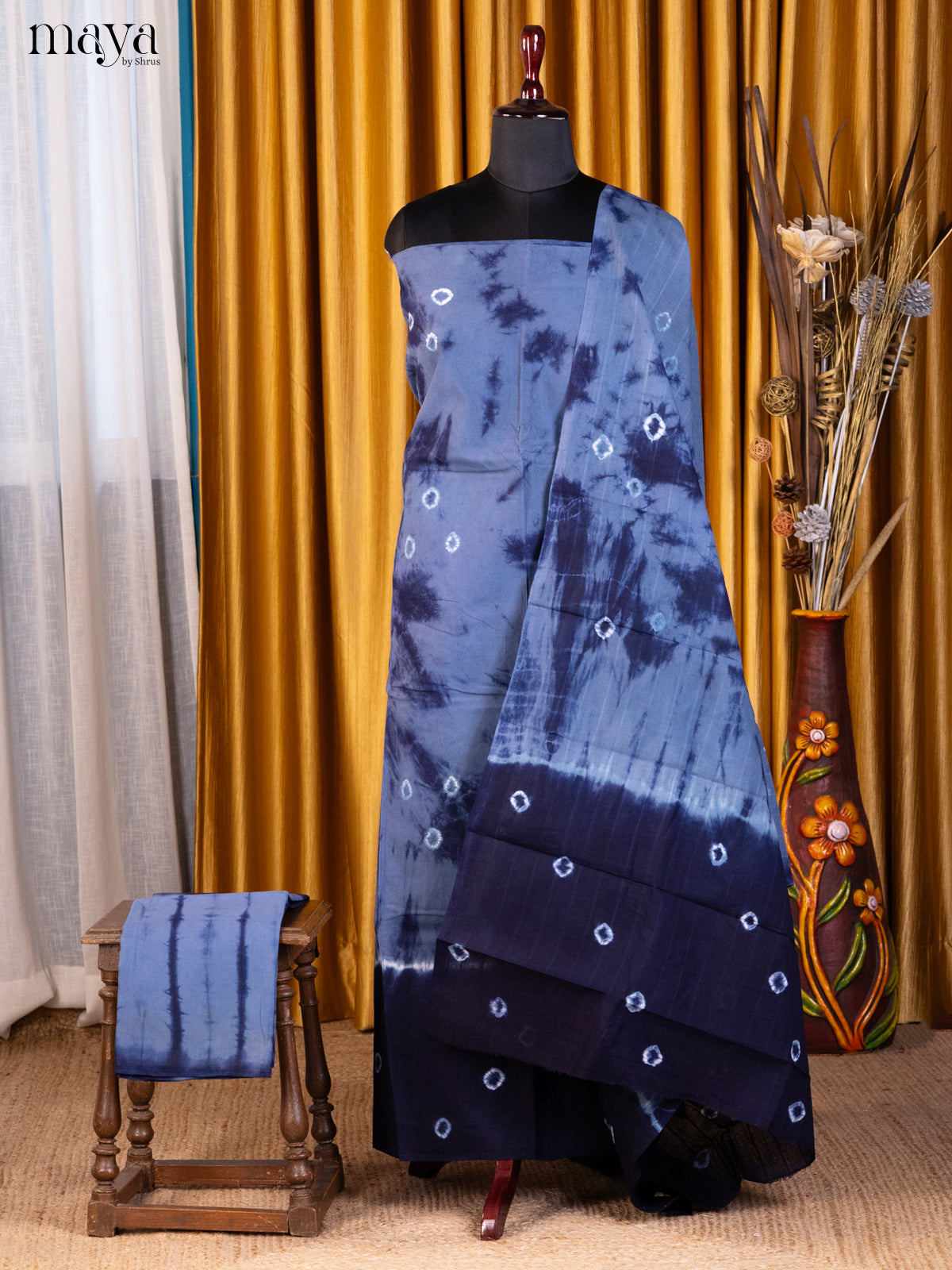 Lite & Dark Blue- Shibori Salwar