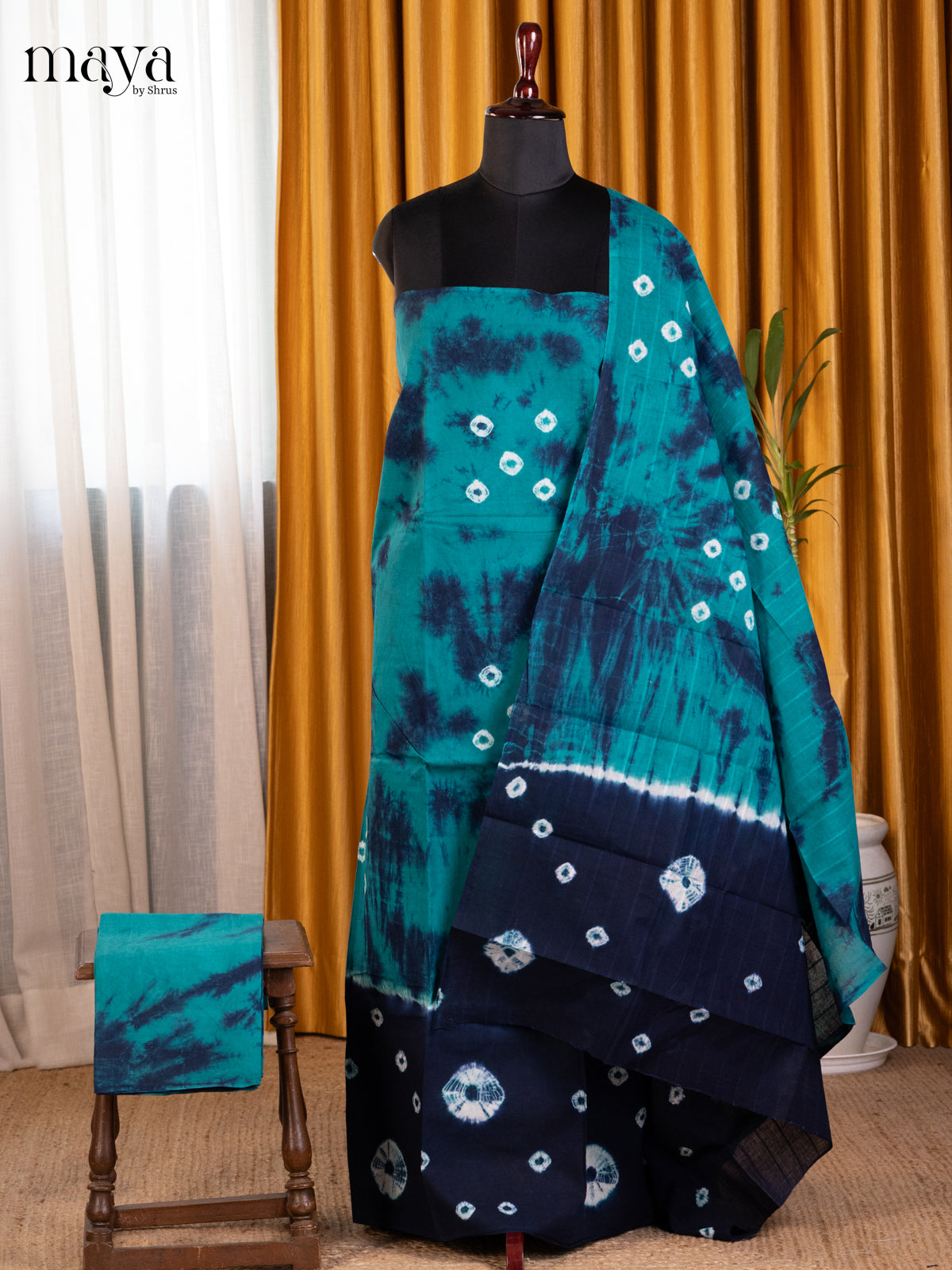Lite Blue & Blue- Shibori Salwar