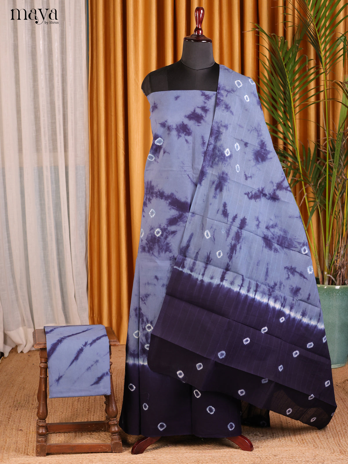Lite & Dark Blue- Shibori Salwar