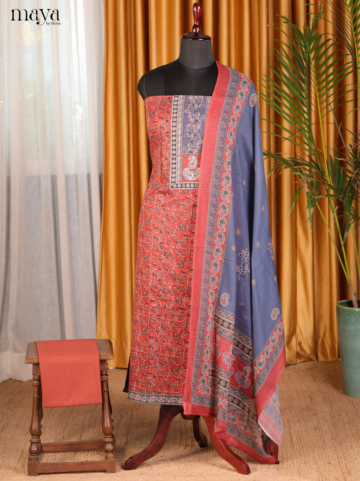 Red & Blue - Cotton salwar