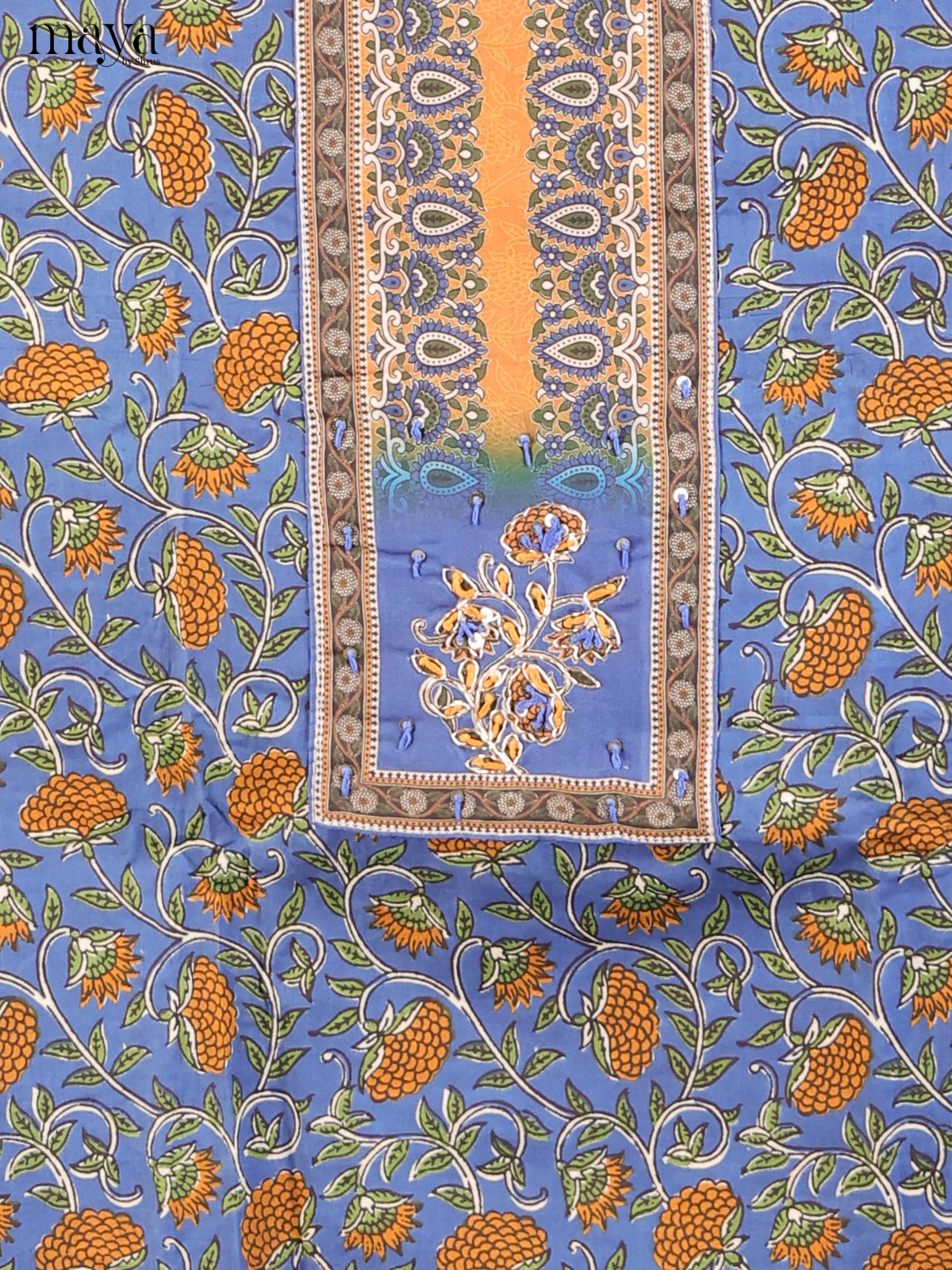 Blue & Mustard - Cotton salwar