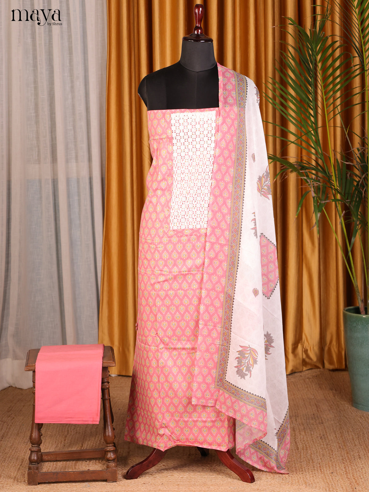 Pink & Cream - Cotton salwar
