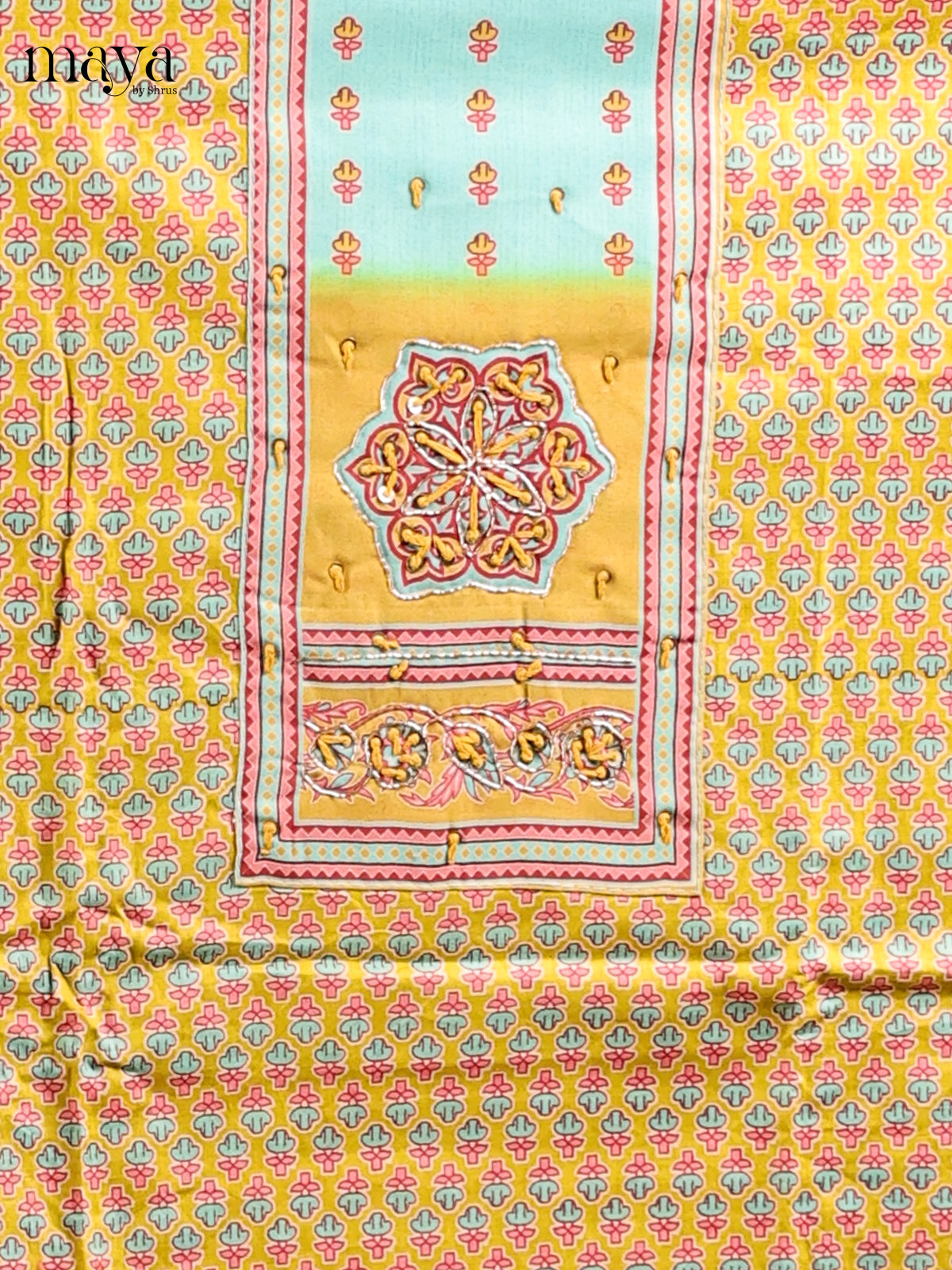 Yellow & Teal - MDD21016 - Cotton salwar