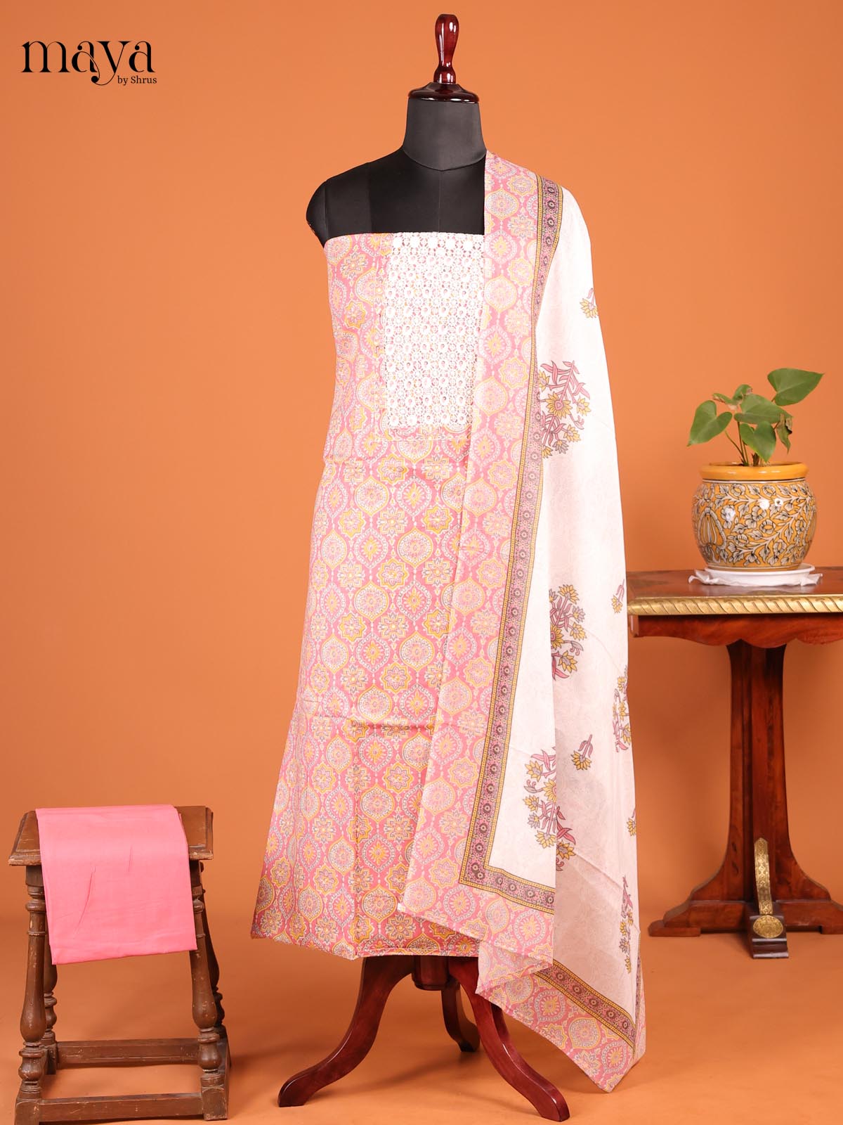 Pink & Cream - MDD21022 - Cotton salwar