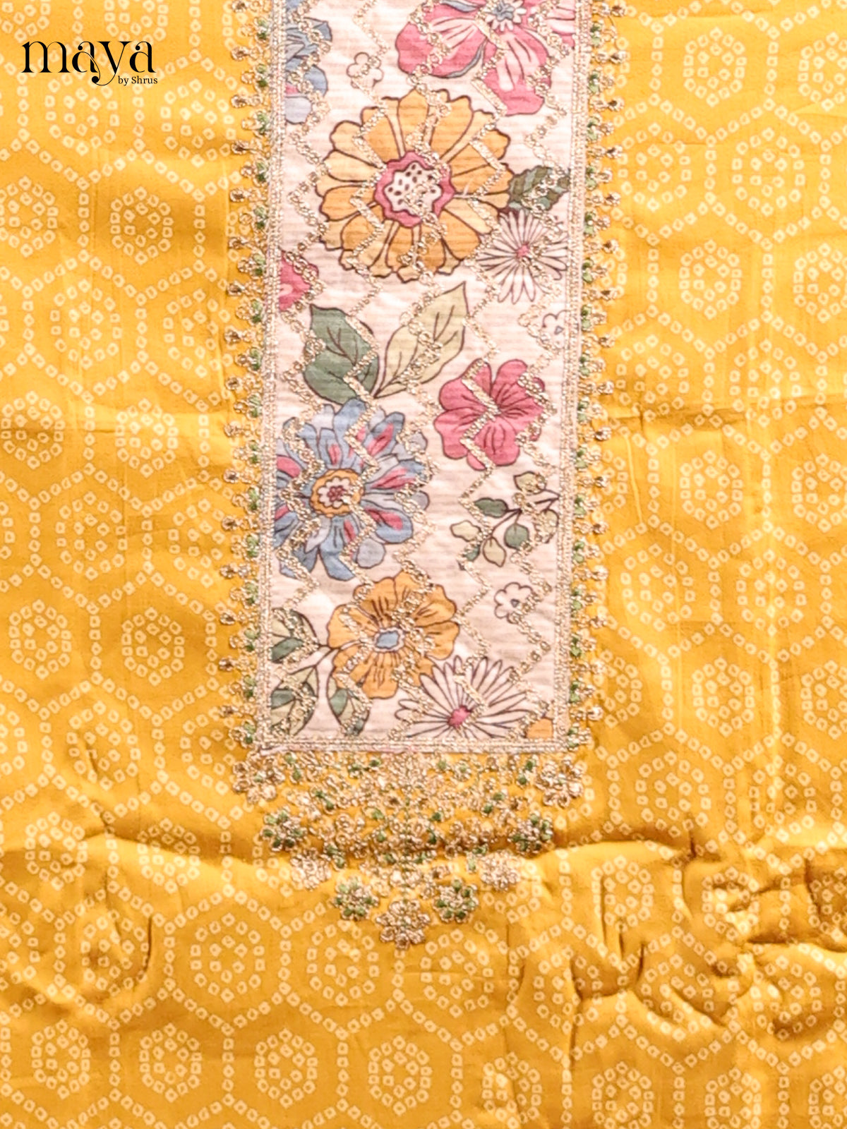 Yellow & Cream - MDD21026 - Cotton salwar