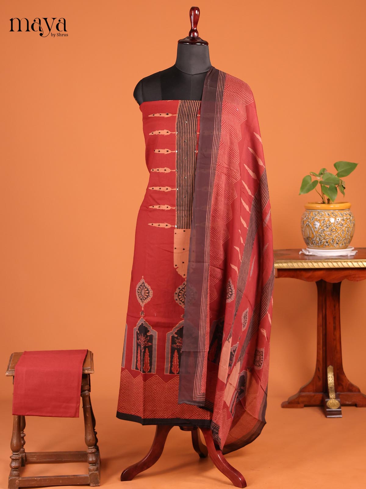 Red - MDD21031 - Cotton salwar