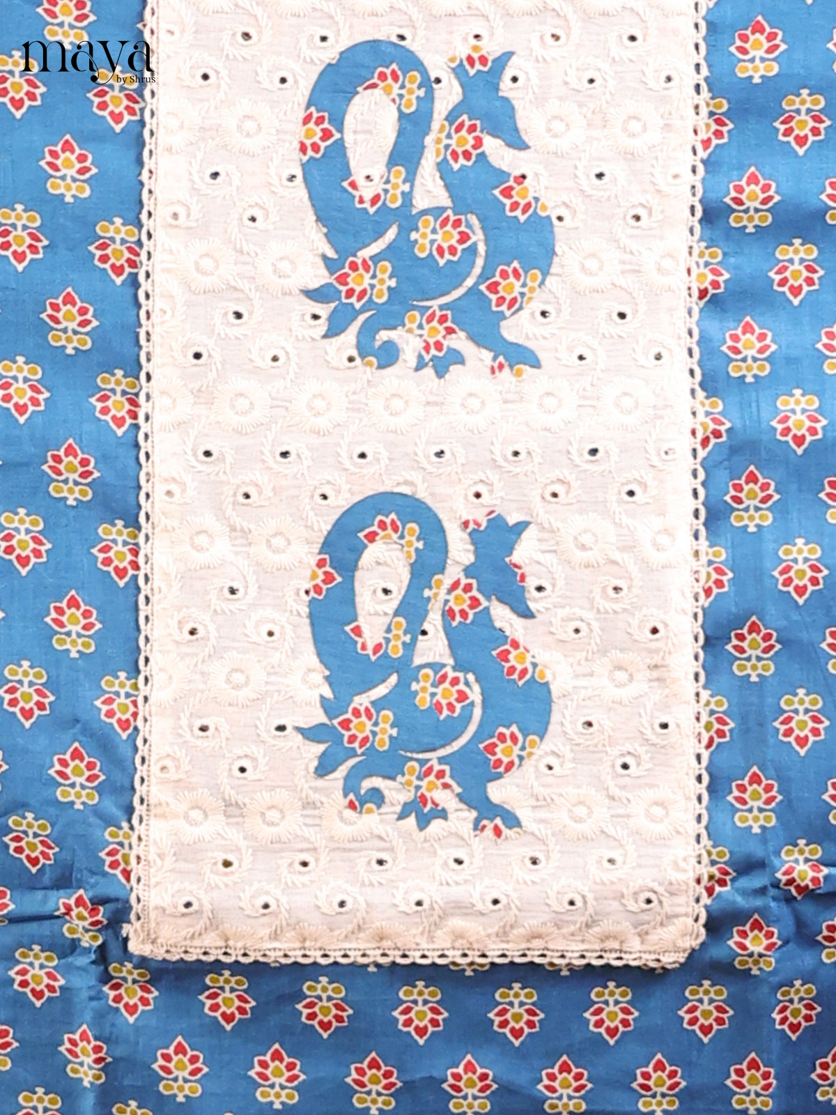 Blue & Cream - MDD21043 - Cotton salwar