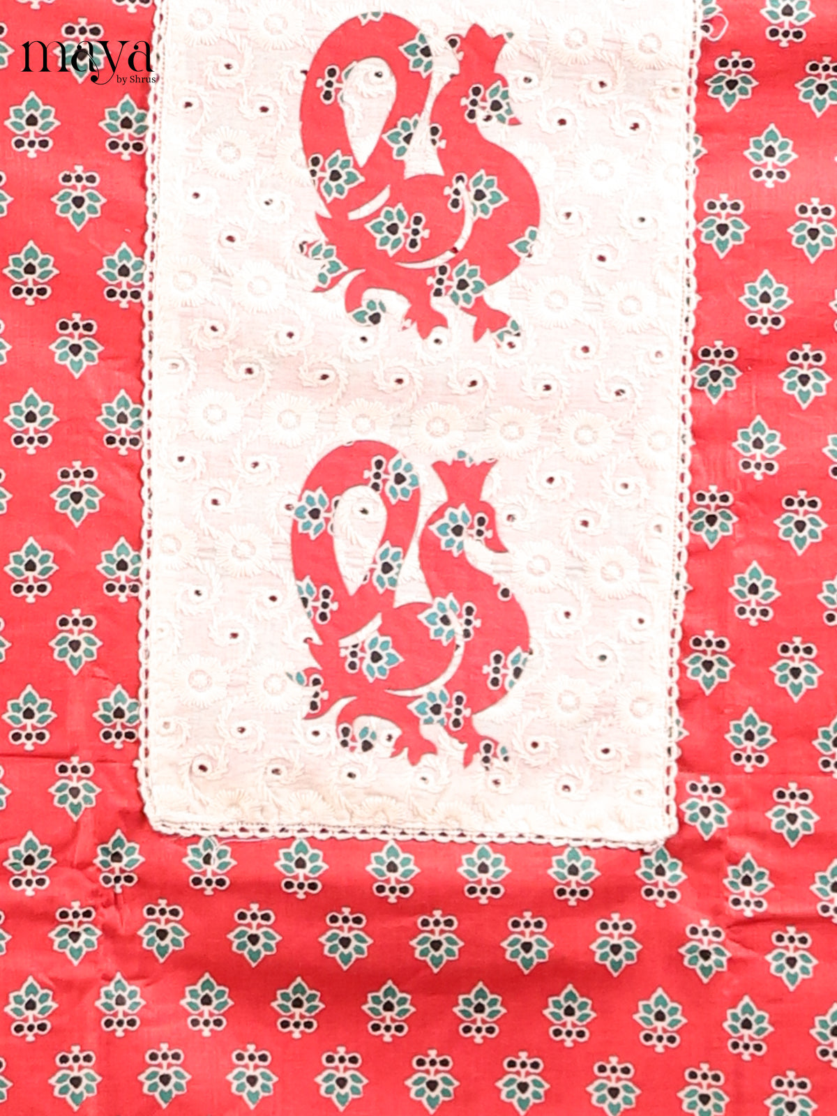Red & Cream -MDD21044 - Cotton salwar