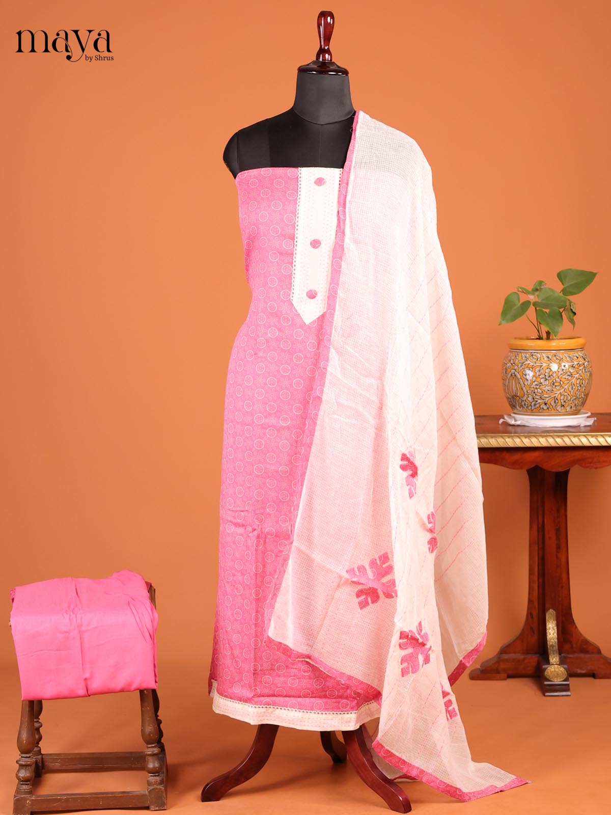 Pink & Cream - MDD21056 - Cotton salwar