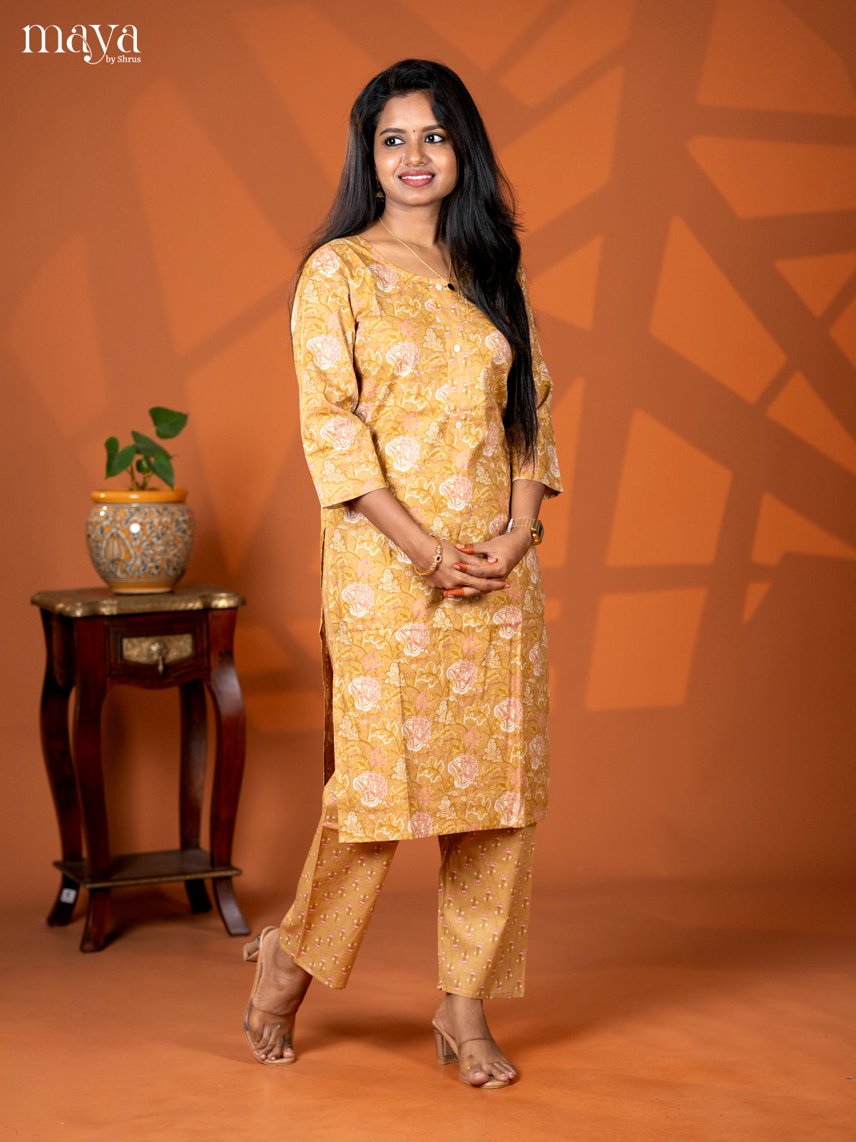 Mustrad Cotton 2pc Floral Print Salwar Suit - Top & Bottom