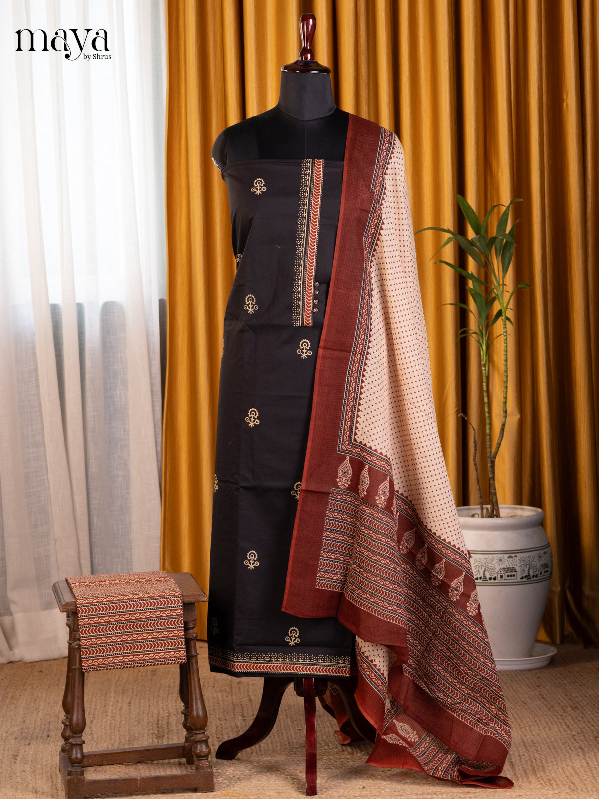 Black & Cream - Cotton salwar