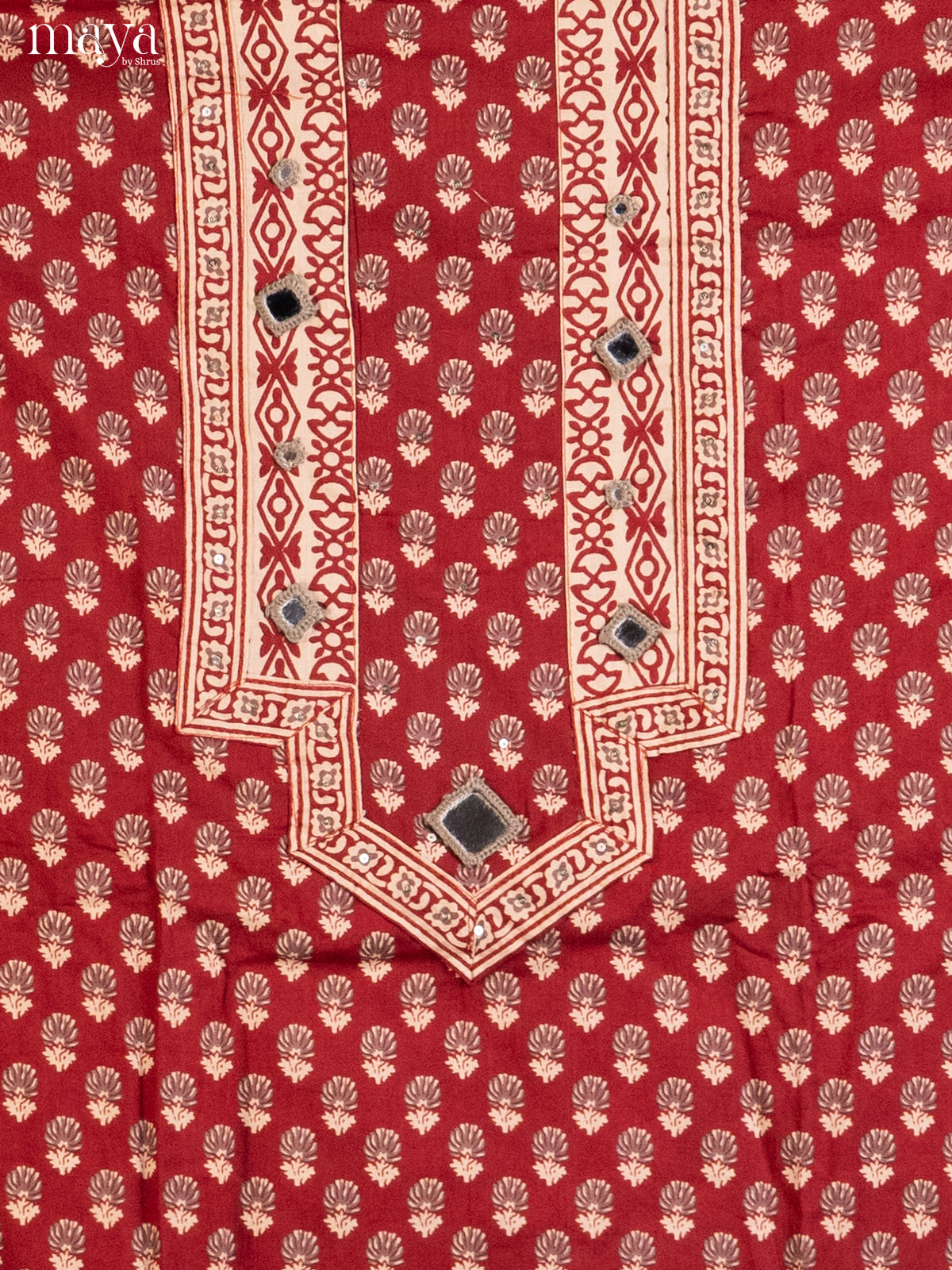 Maroon & Cream - Cotton salwar