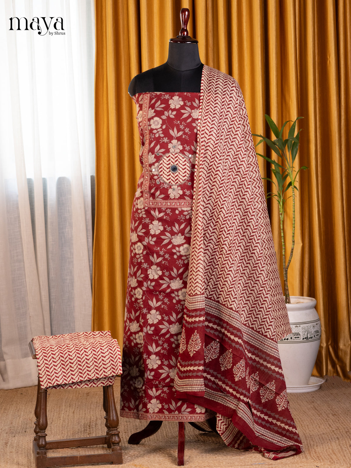 Maroon - Cotton salwar