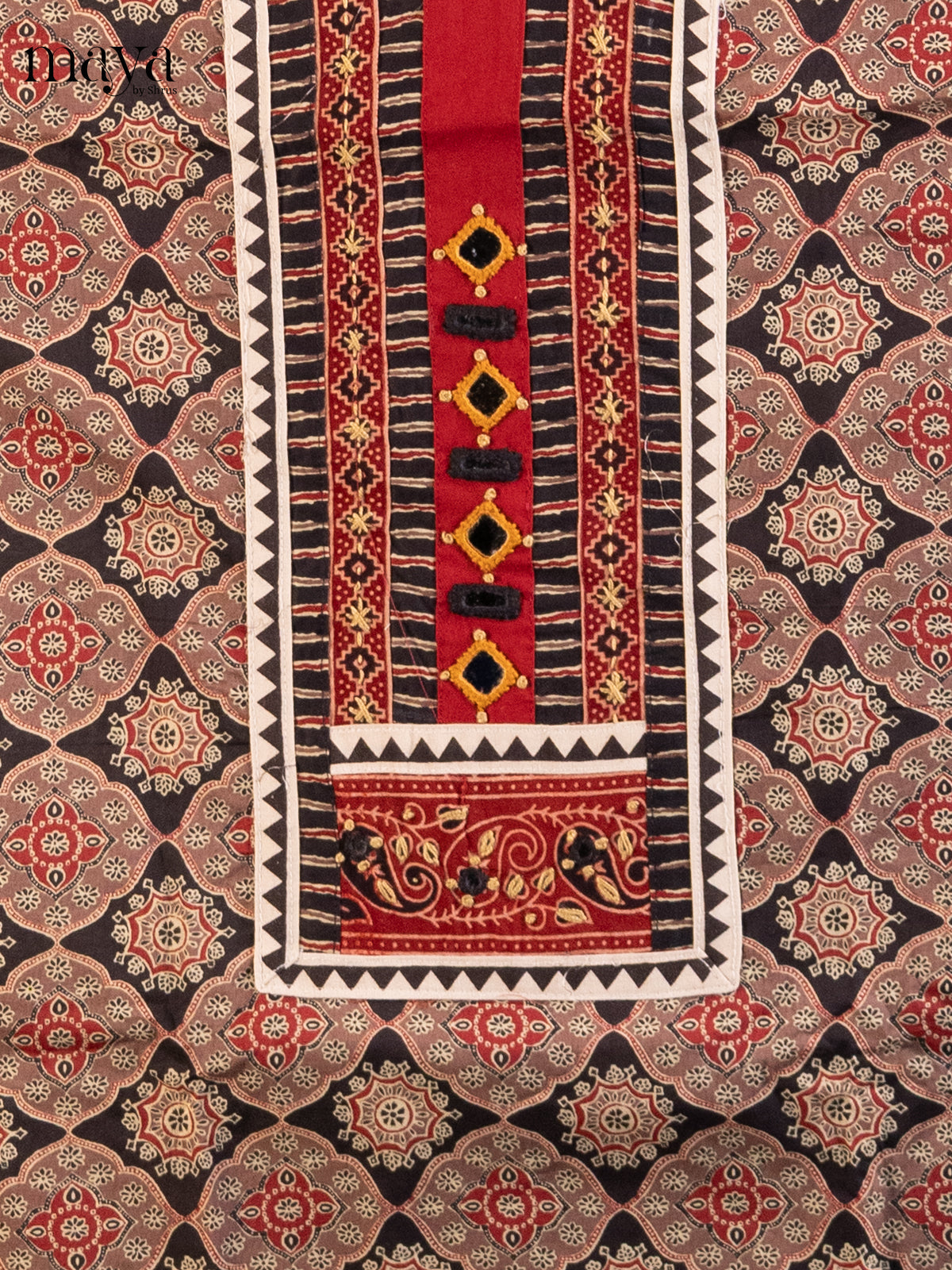 Black - Ajrakh Salwar Unstitch