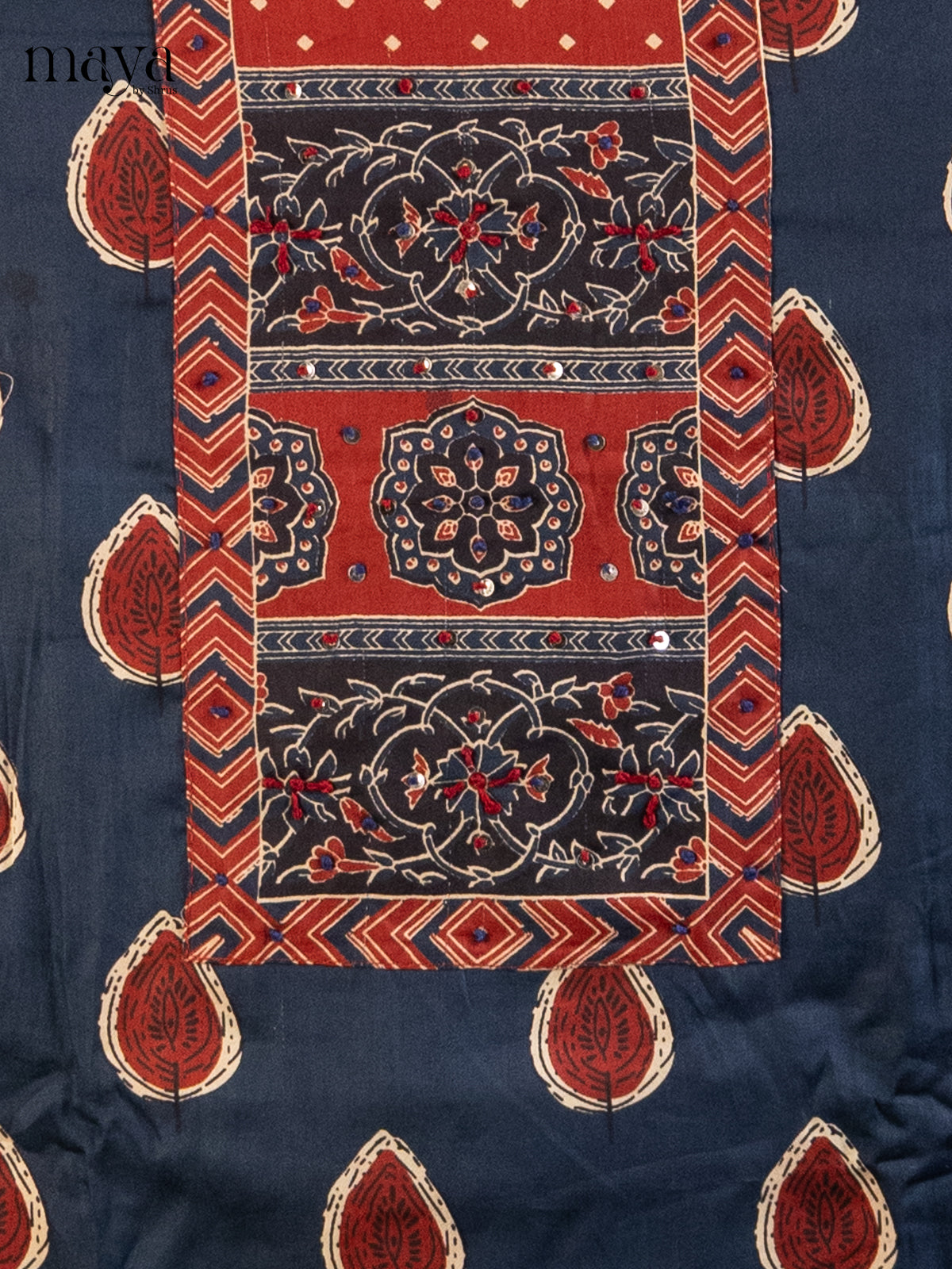 Blue & Red - Cotton salwar