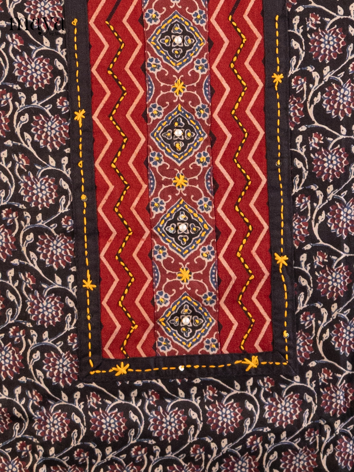 Black - Ajrakh Salwar Unstitch