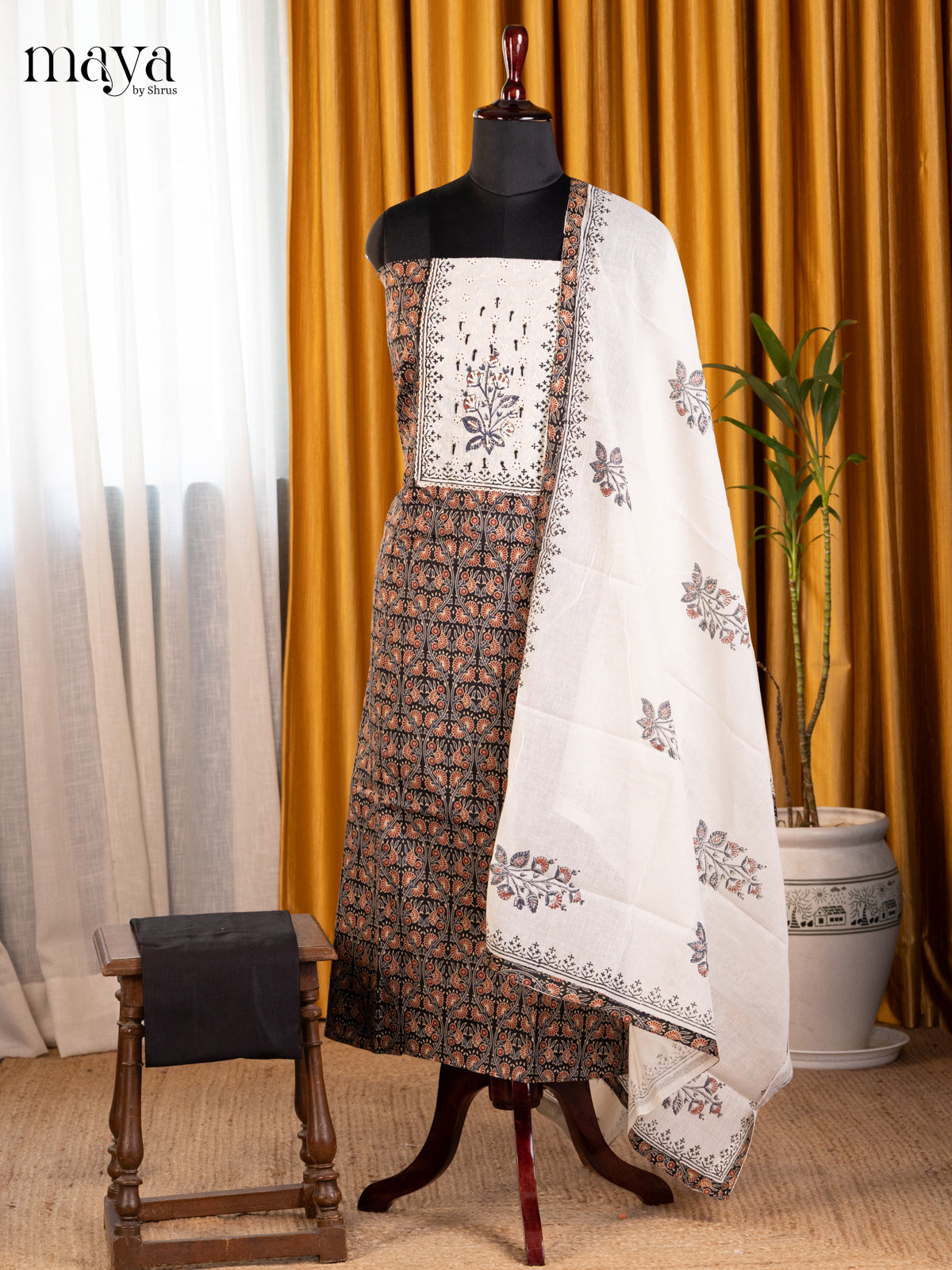 Black & Cream- Cotton salwar