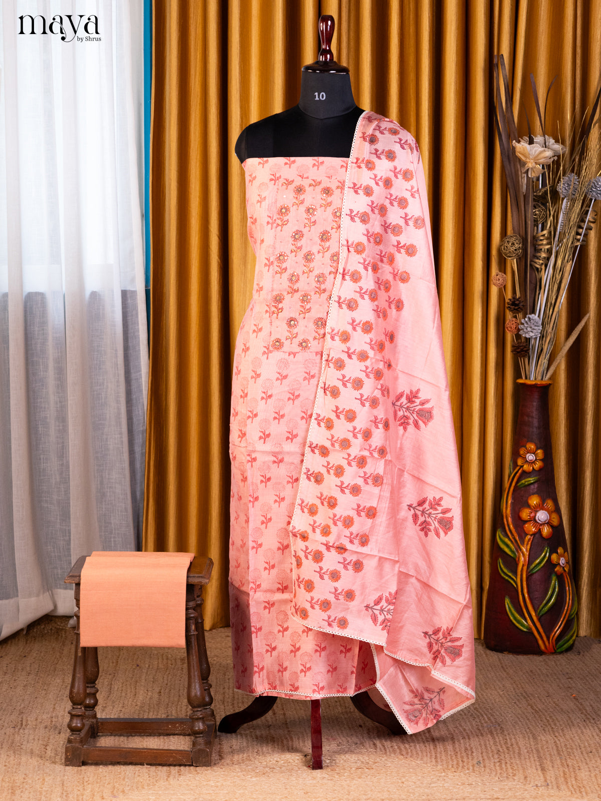 Peachish Pink - Cotton salwar