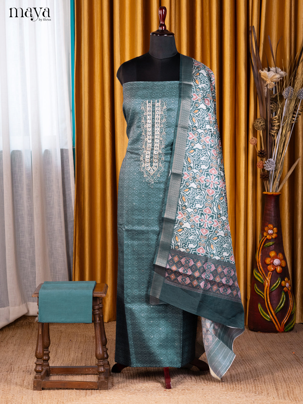 Green & Cream - Cotton salwar