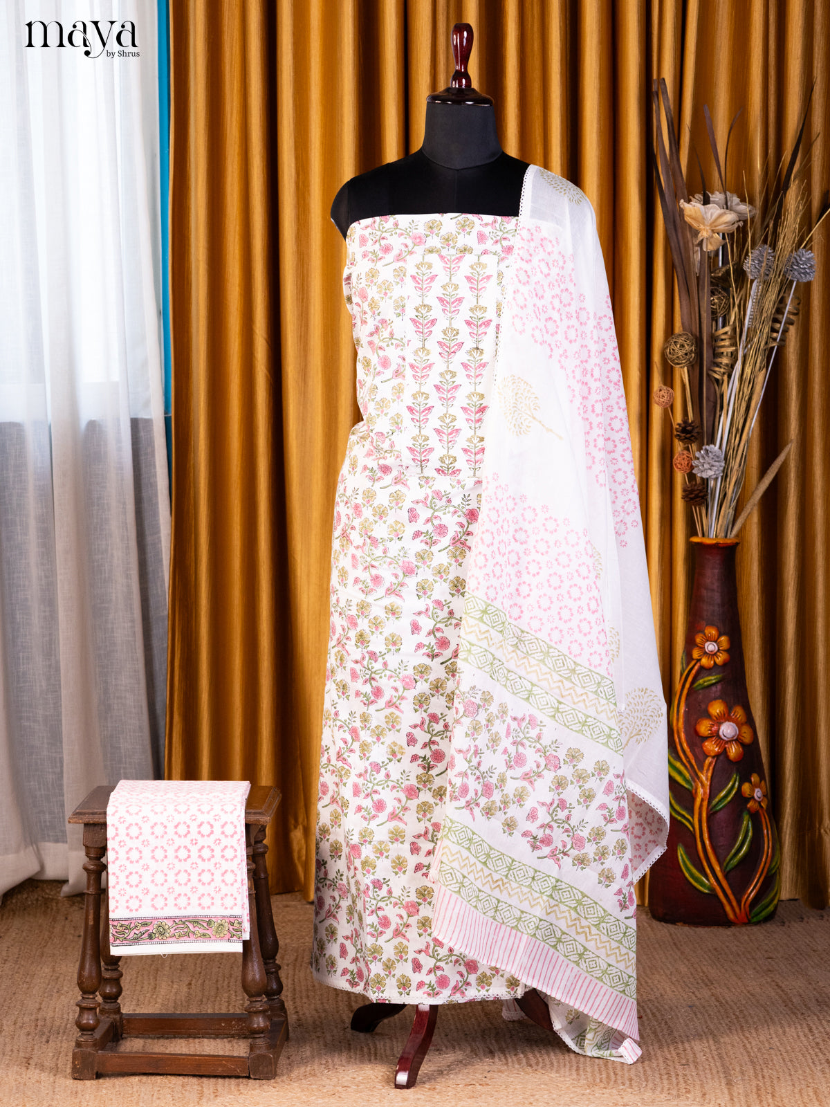White & Pink - Cotton salwar