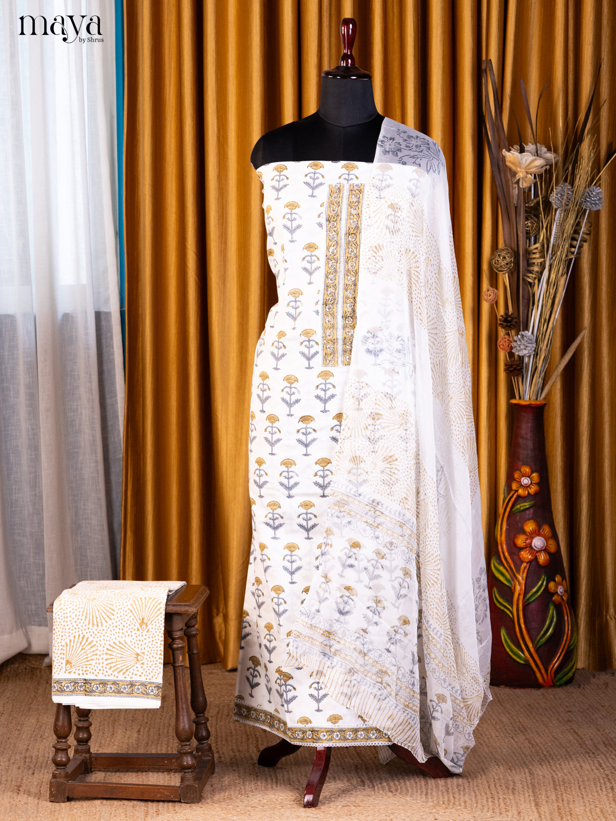 White & Blue - Cotton salwar