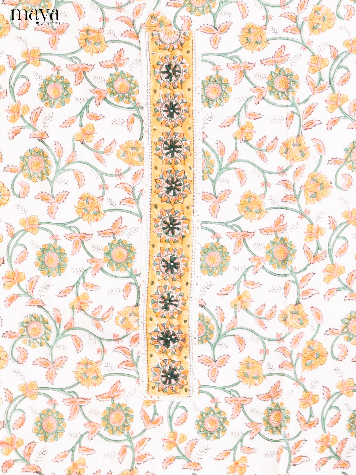White & mustard- Cotton salwar