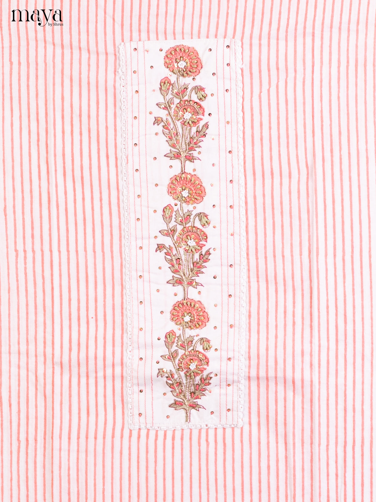 Cream & Pink Cotton salwar