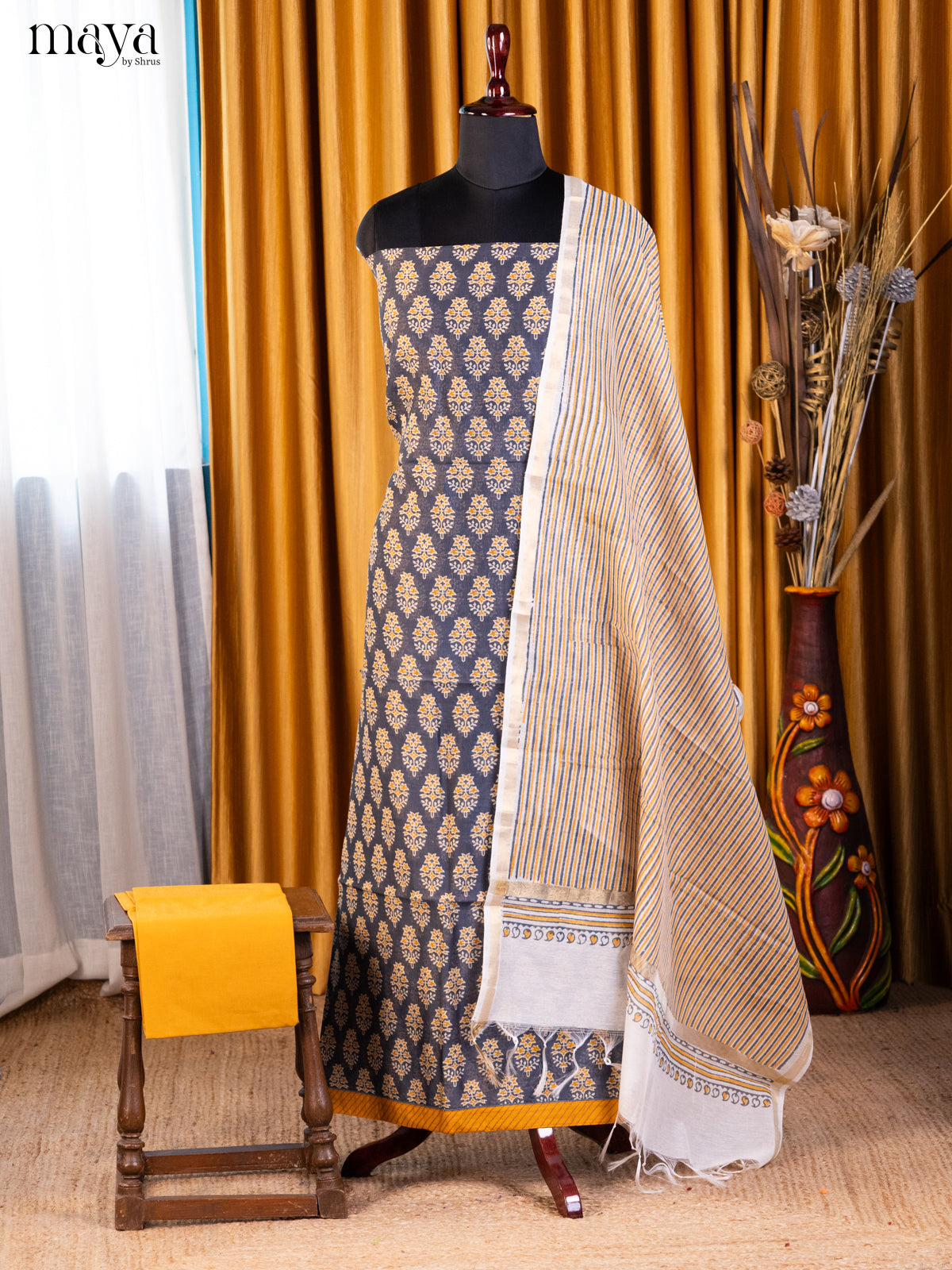 Black & Yellow- Cotton salwar