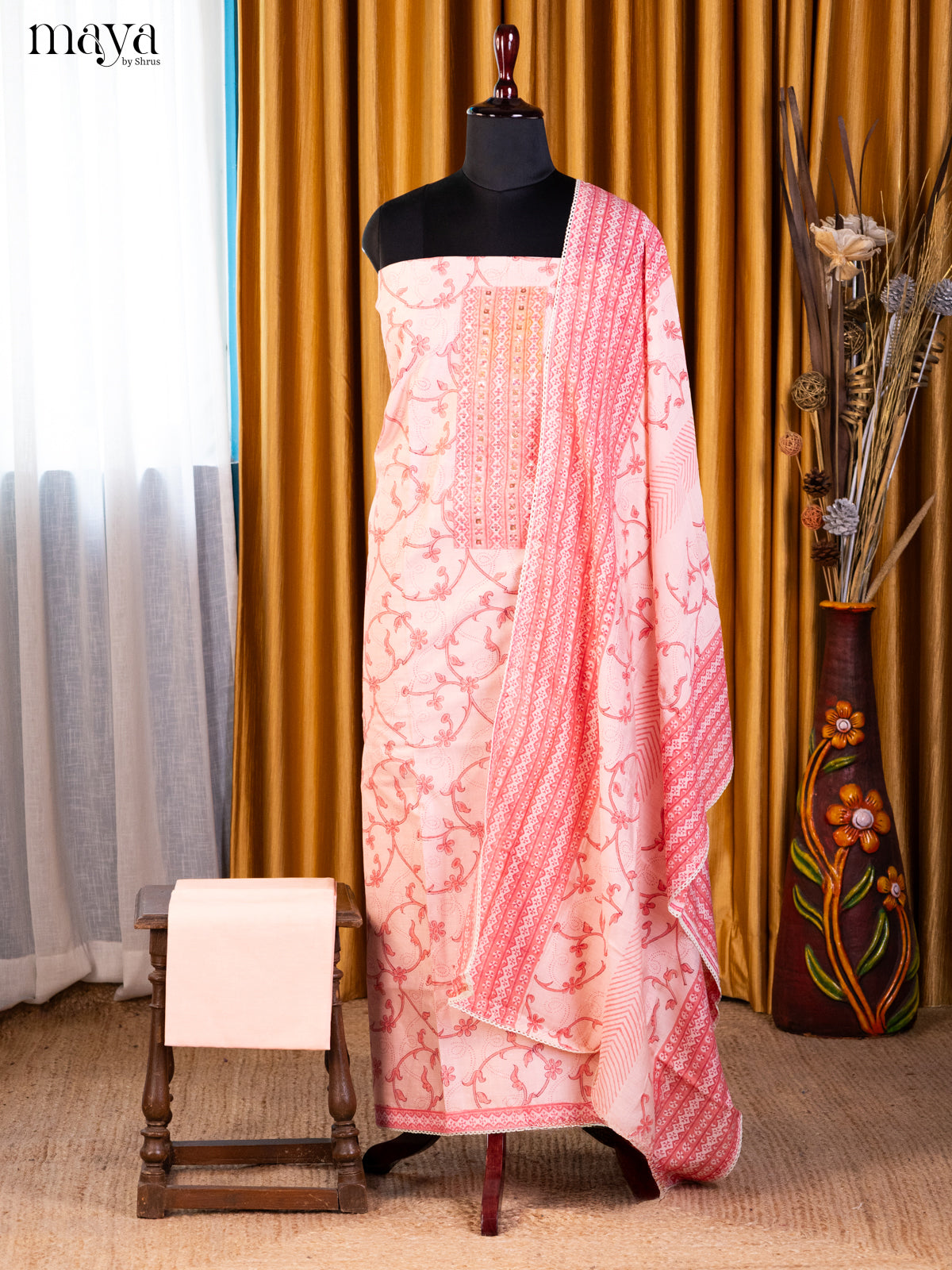 Pink & Cream- Cotton salwar