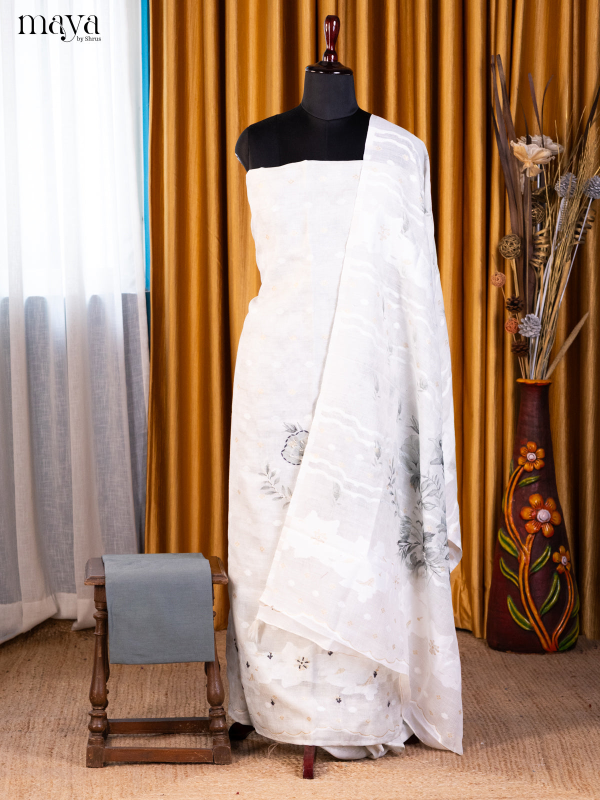 White & Grey- Cotton salwar