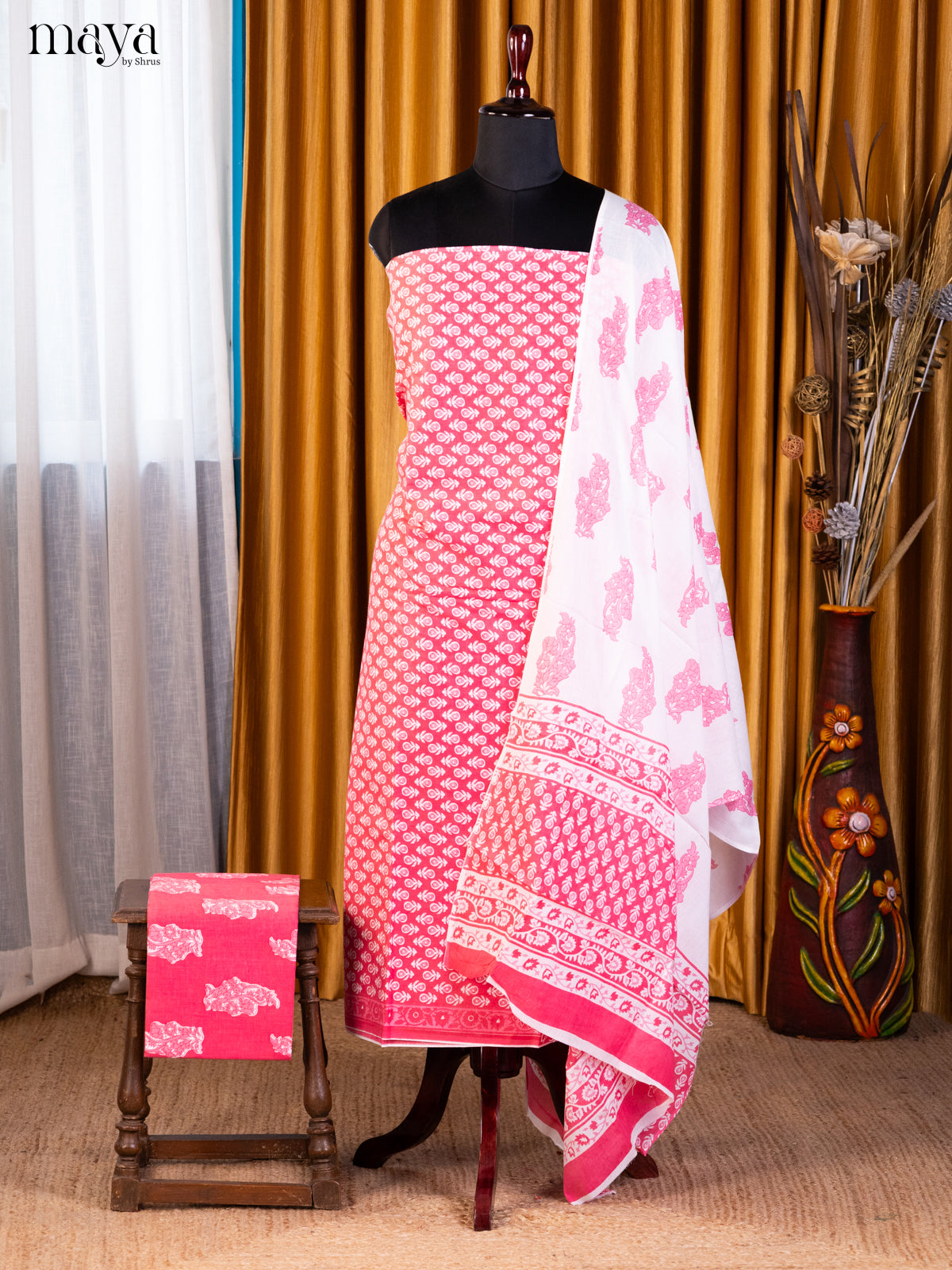 Pink & White- Cotton salwar