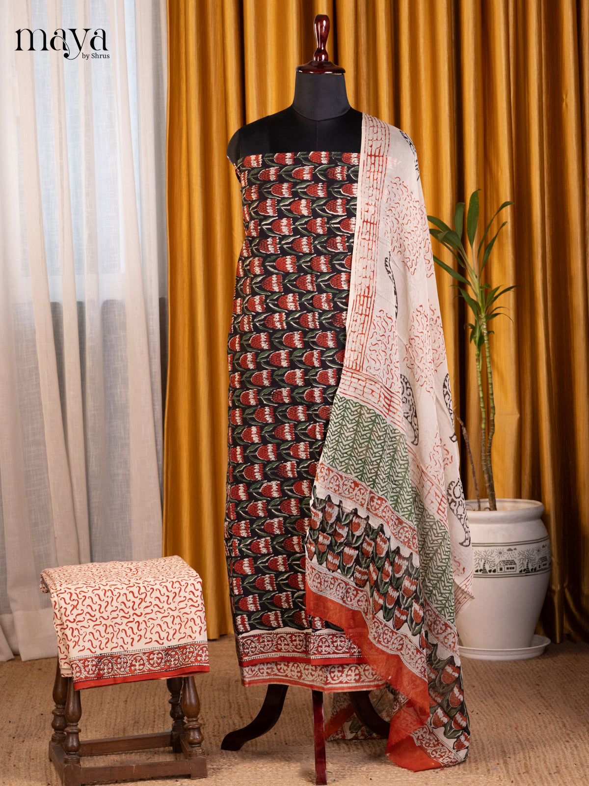 Black & Cream - Cotton salwar
