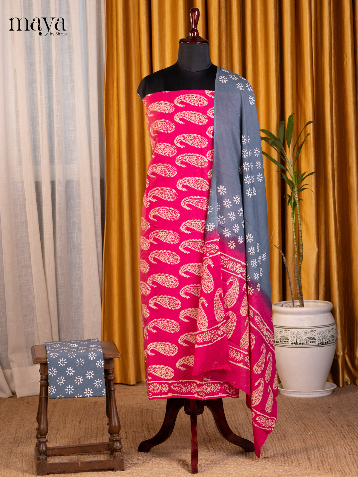 Pink & Grey - Cotton salwar