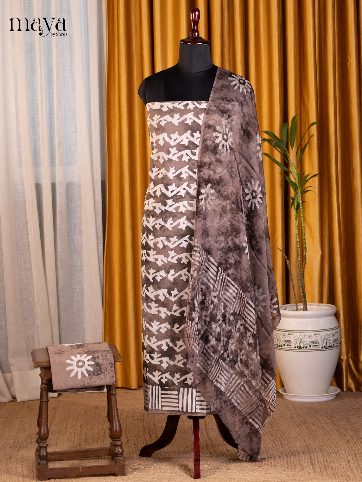 Grey & White - Cotton salwar
