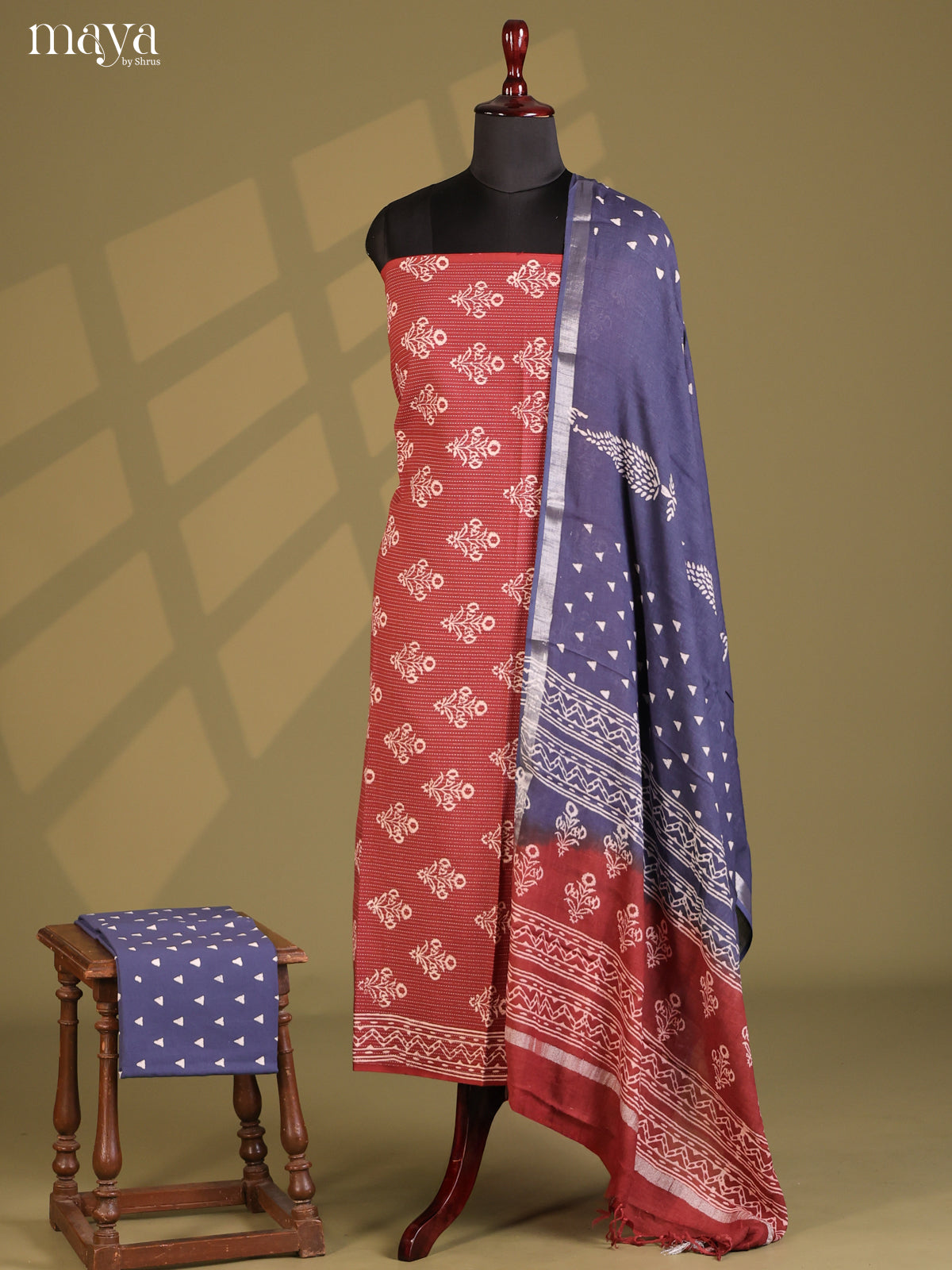 Brown & Blue - Cotton salwar