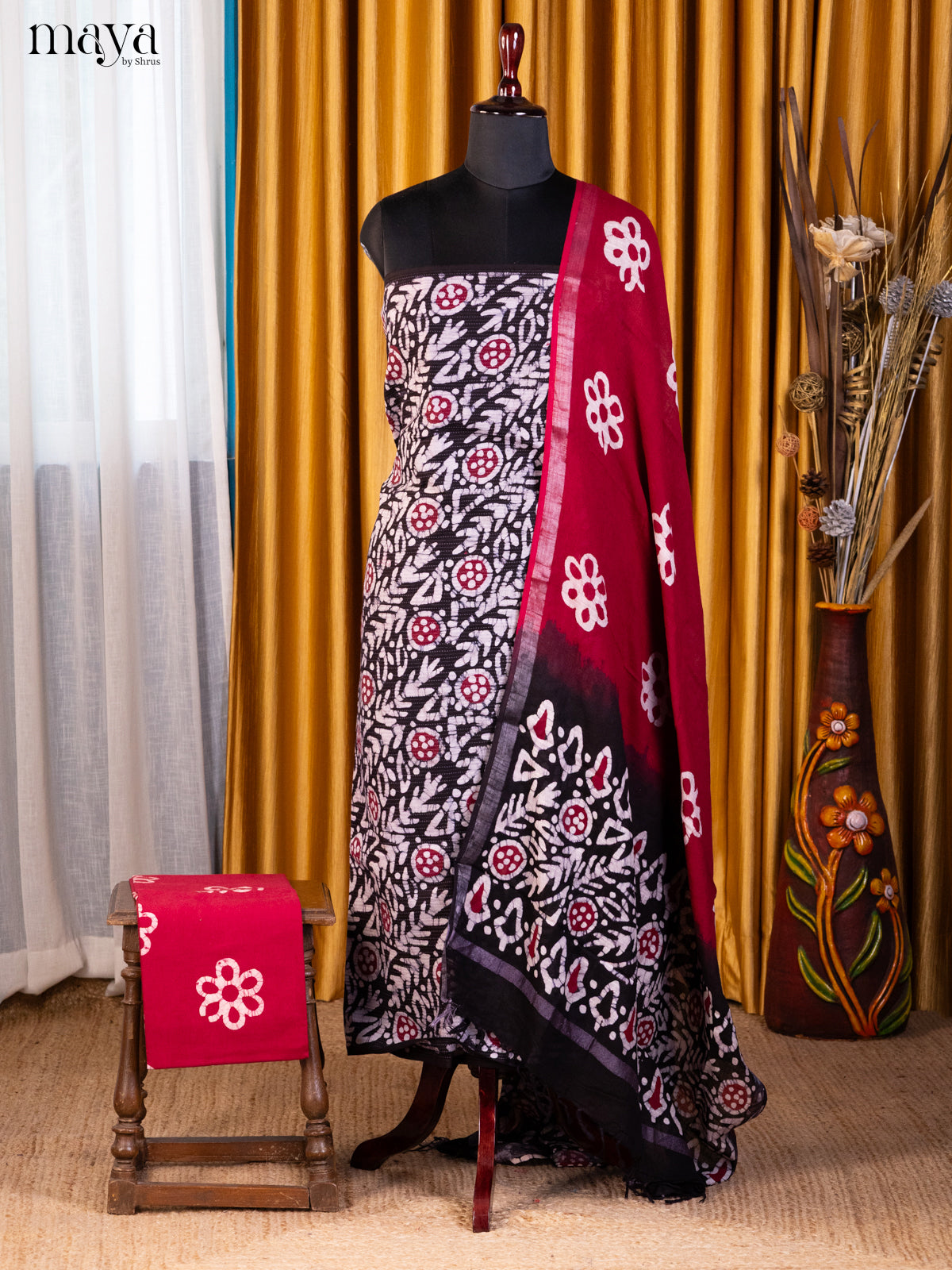 Black & Maroon- Cotton salwar