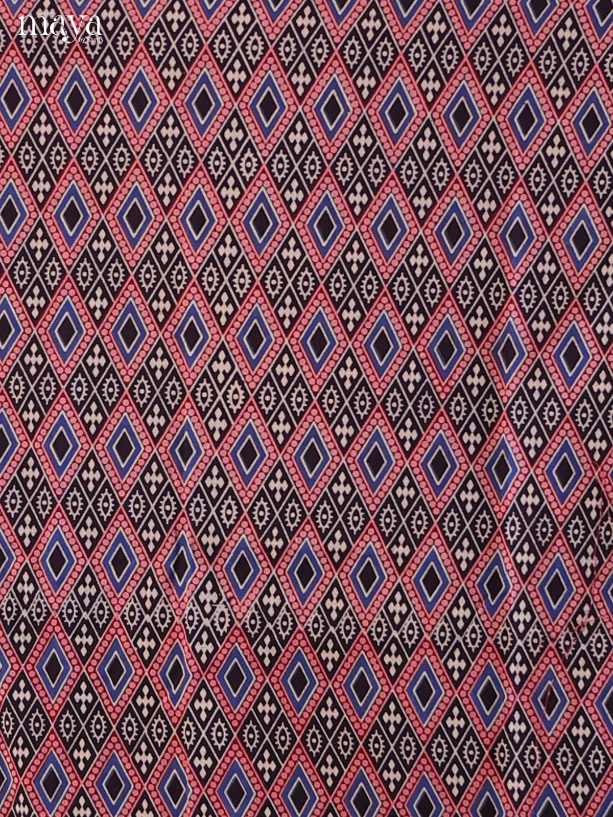 Black with Maroon - Ajrakh Salwar Unstitch