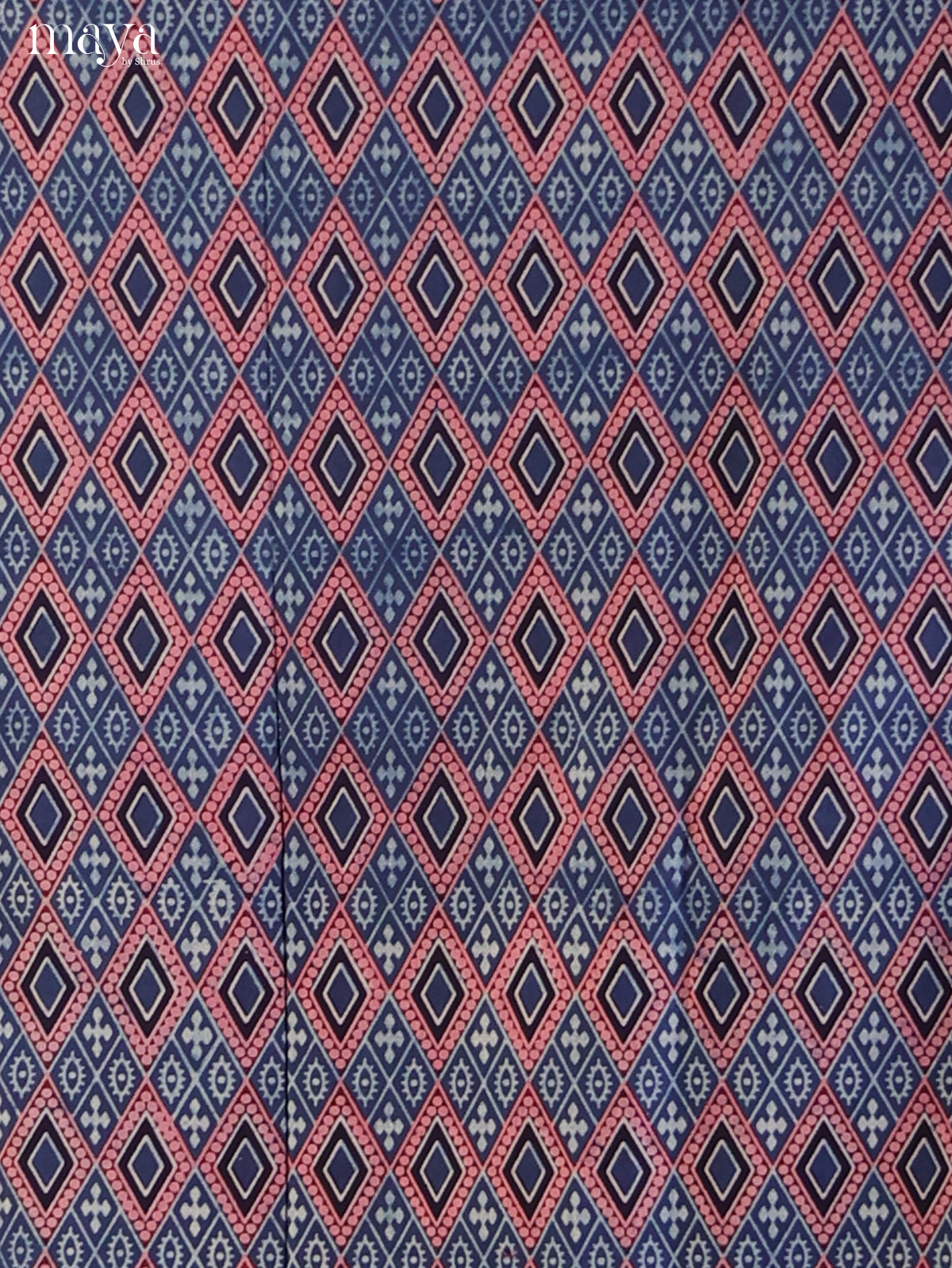 Blue with Maroon - Ajrakh Salwar Unstitch