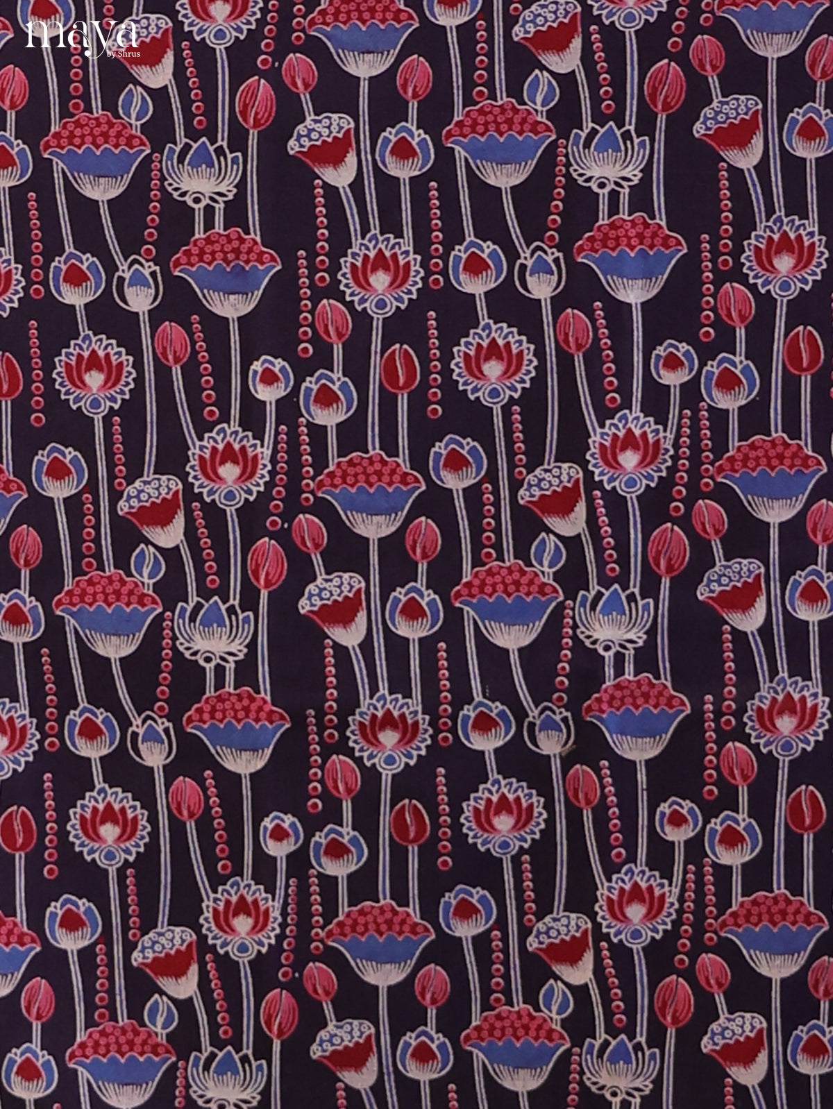 Black with Maroon - Ajrakh Salwar Unstitch
