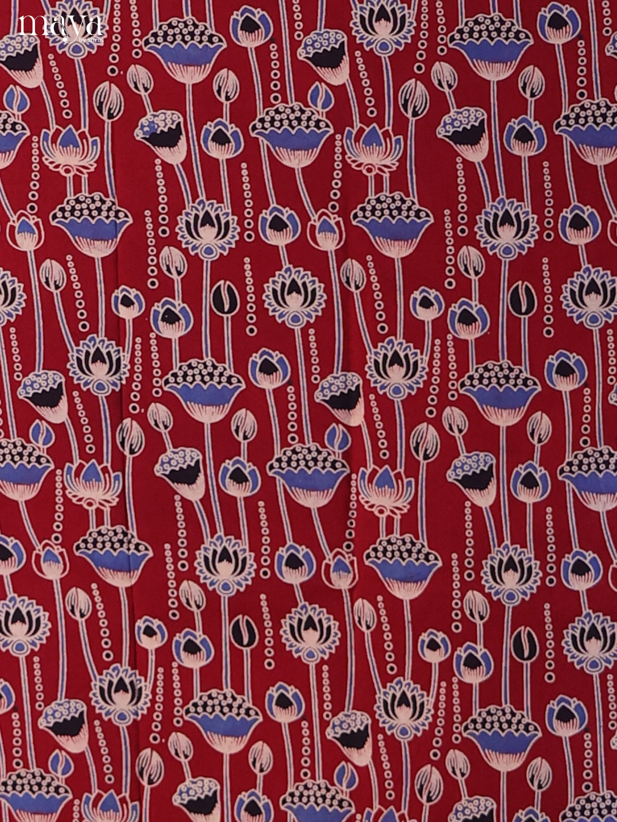 Maroon with Blue - Ajrakh Salwar Unstitch