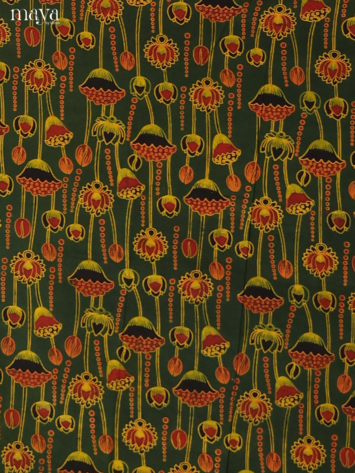 Green with Mustard - Ajrakh Salwar Unstitch